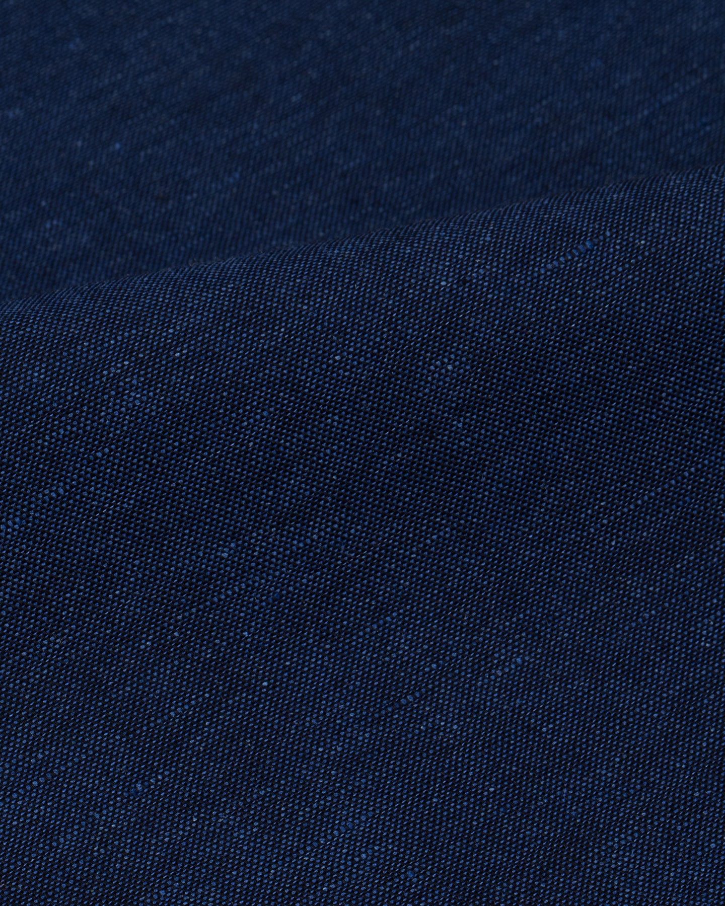 Navy cotton linen oxford shirt fabric