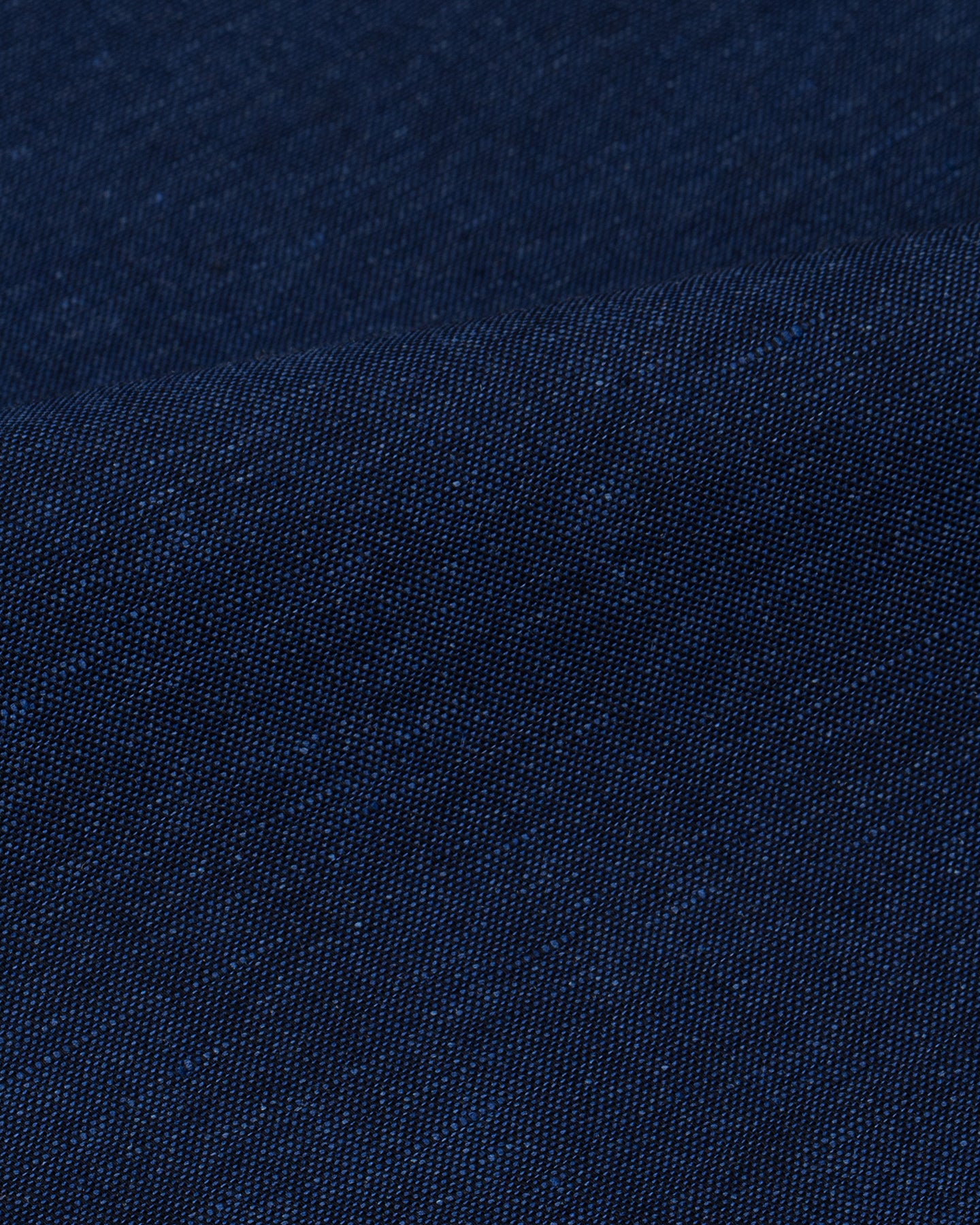 Navy cotton linen oxford shirt fabric