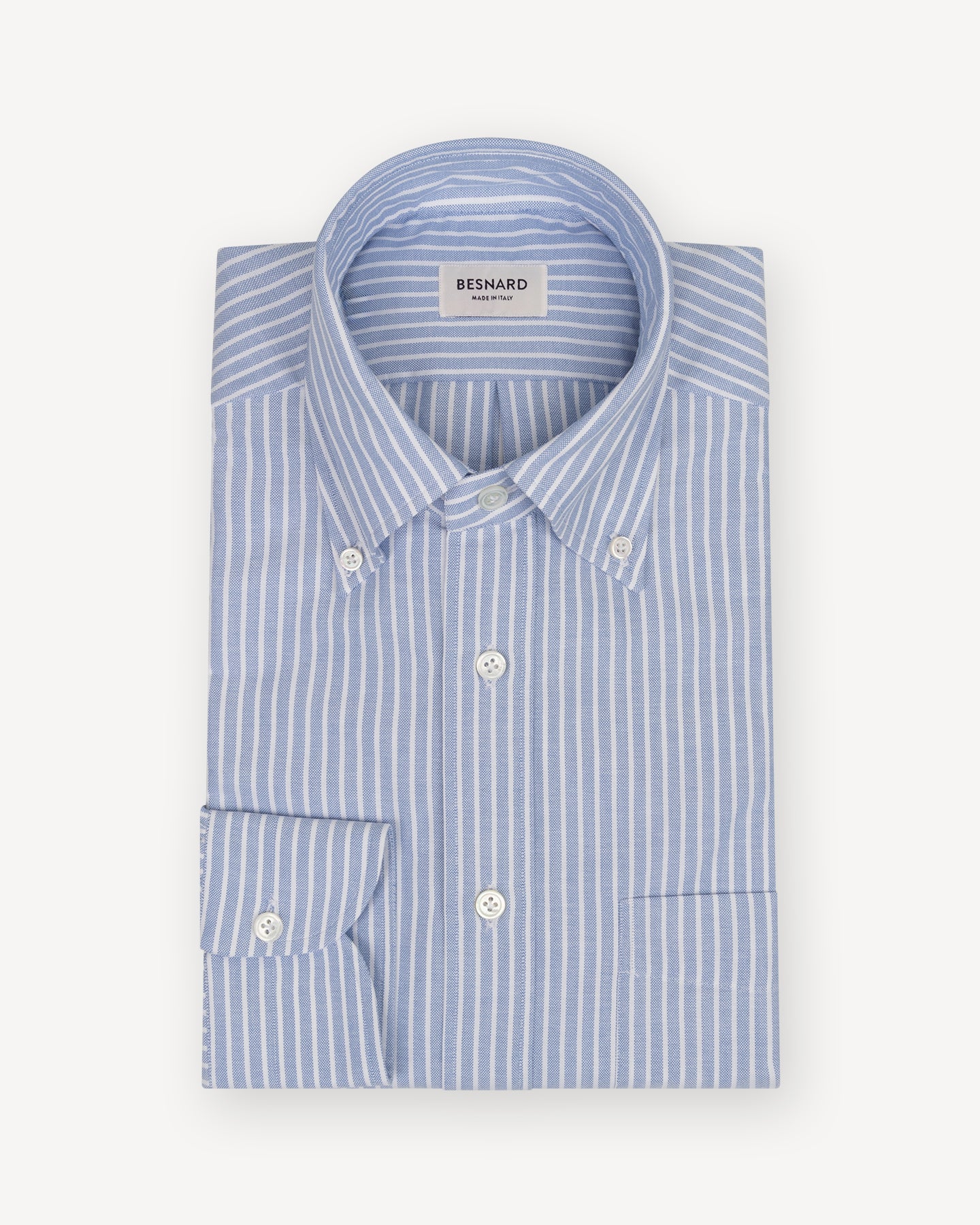 Blue Reverse Stripe Oxford Cloth Button Down Shirt