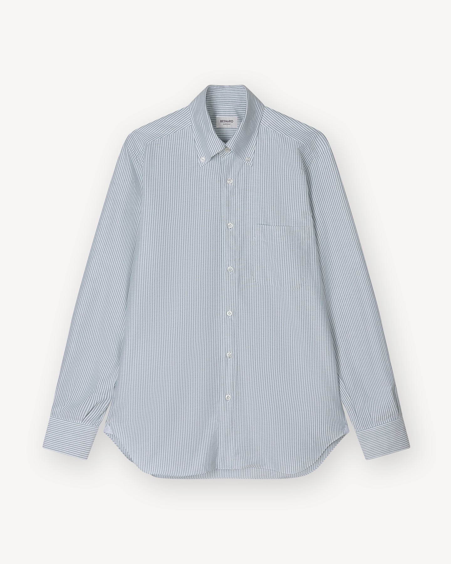 Green University Stripe Oxford Cloth Button Down Shirt