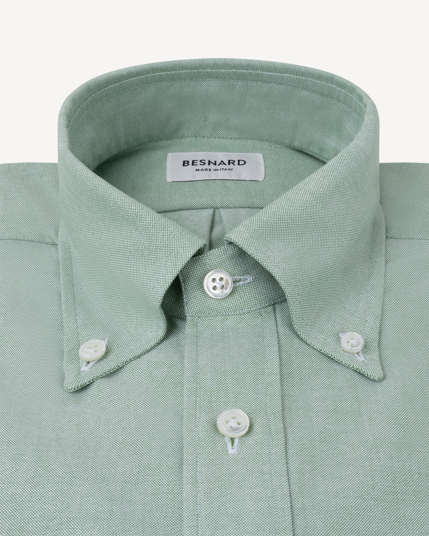 Green OCBD with collar roll
