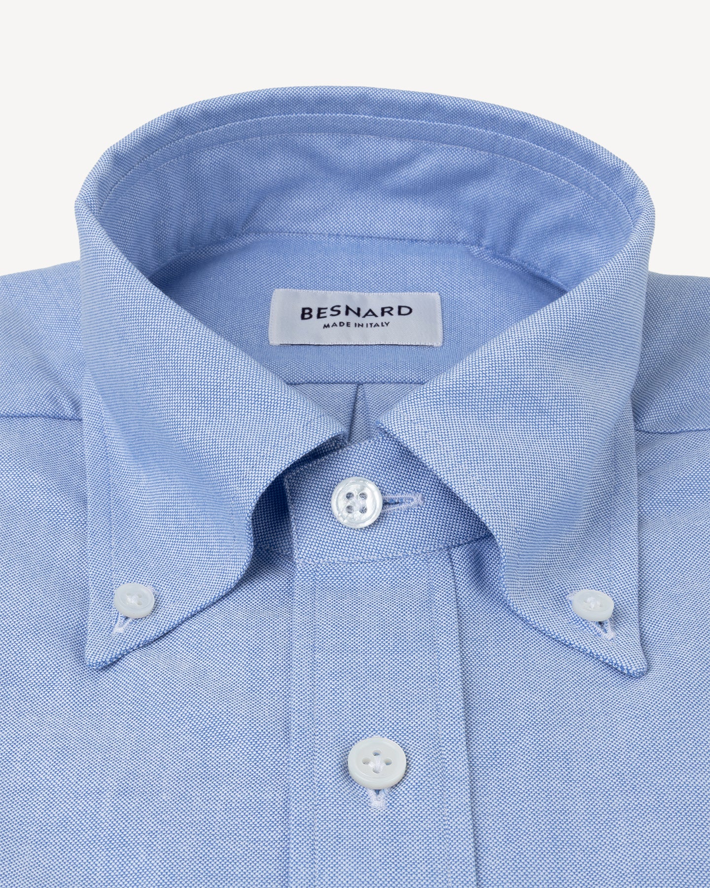 Light Blue OCBD with collar roll