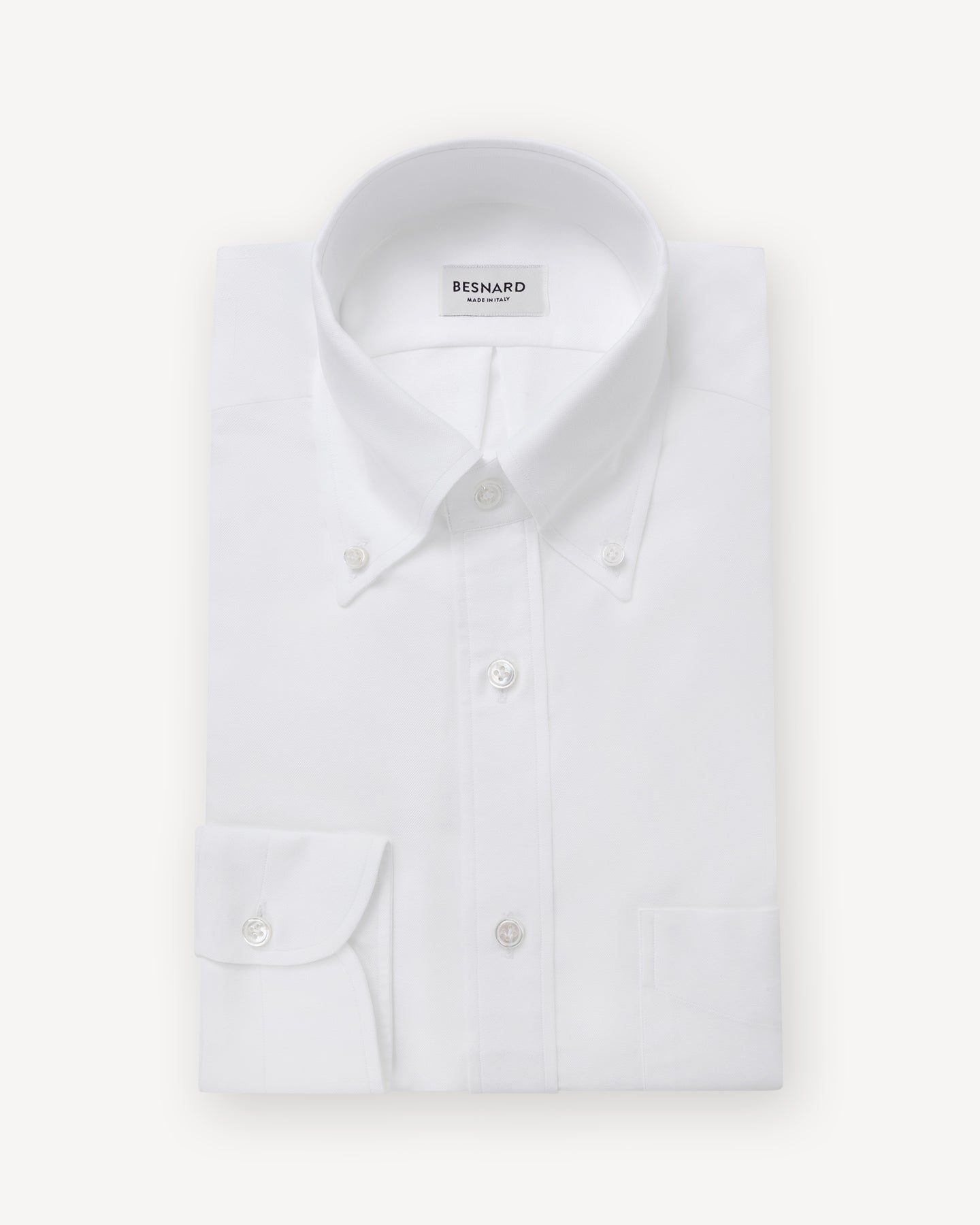 White Oxford Cloth Button Down Shirt