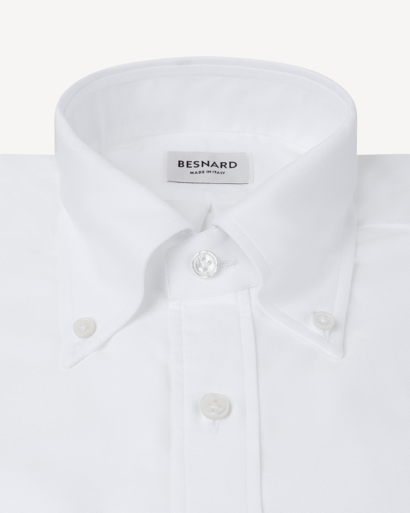 White OCBD with collar roll