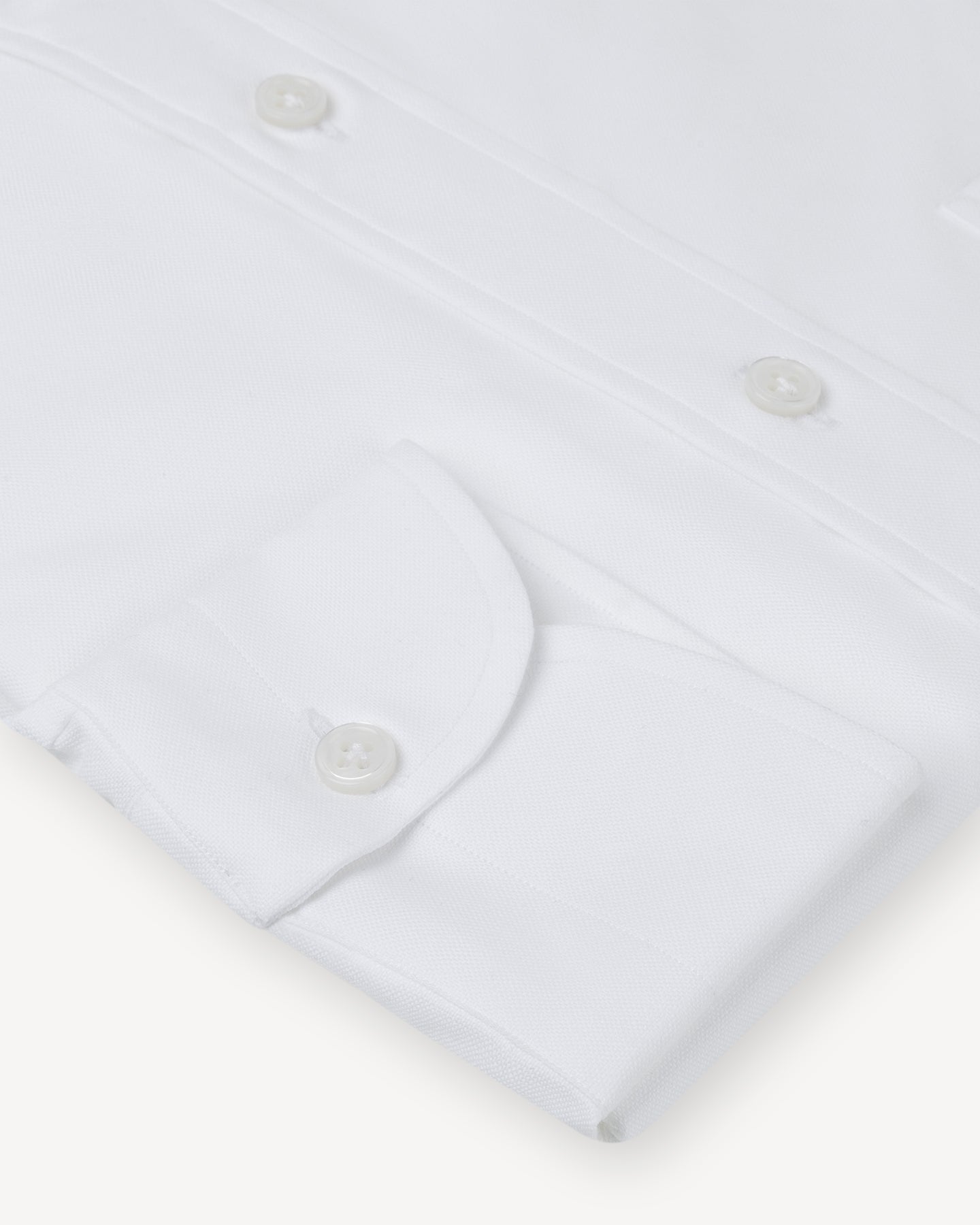 White OCBD with single cuffs