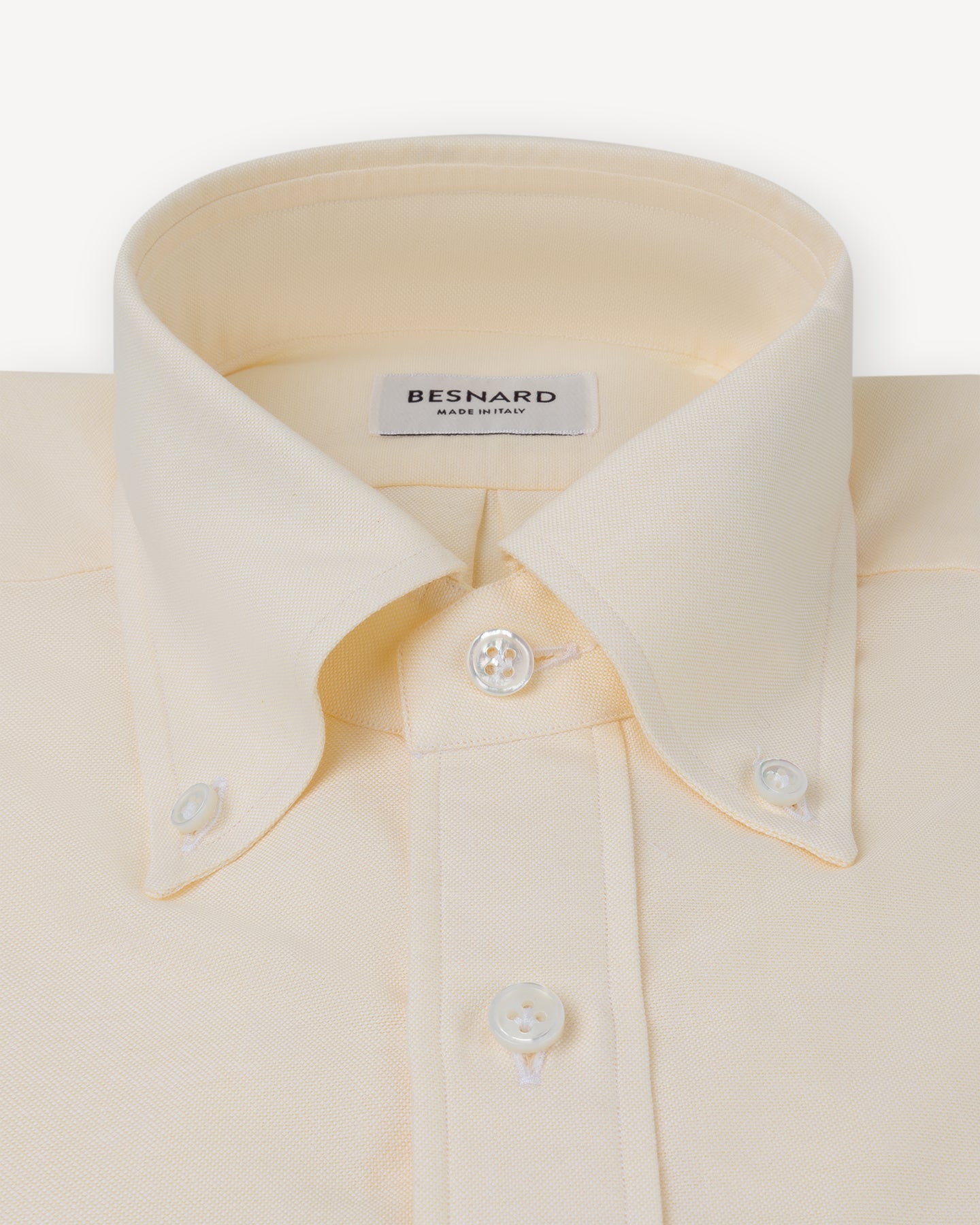 Yellow OCBD with collar roll