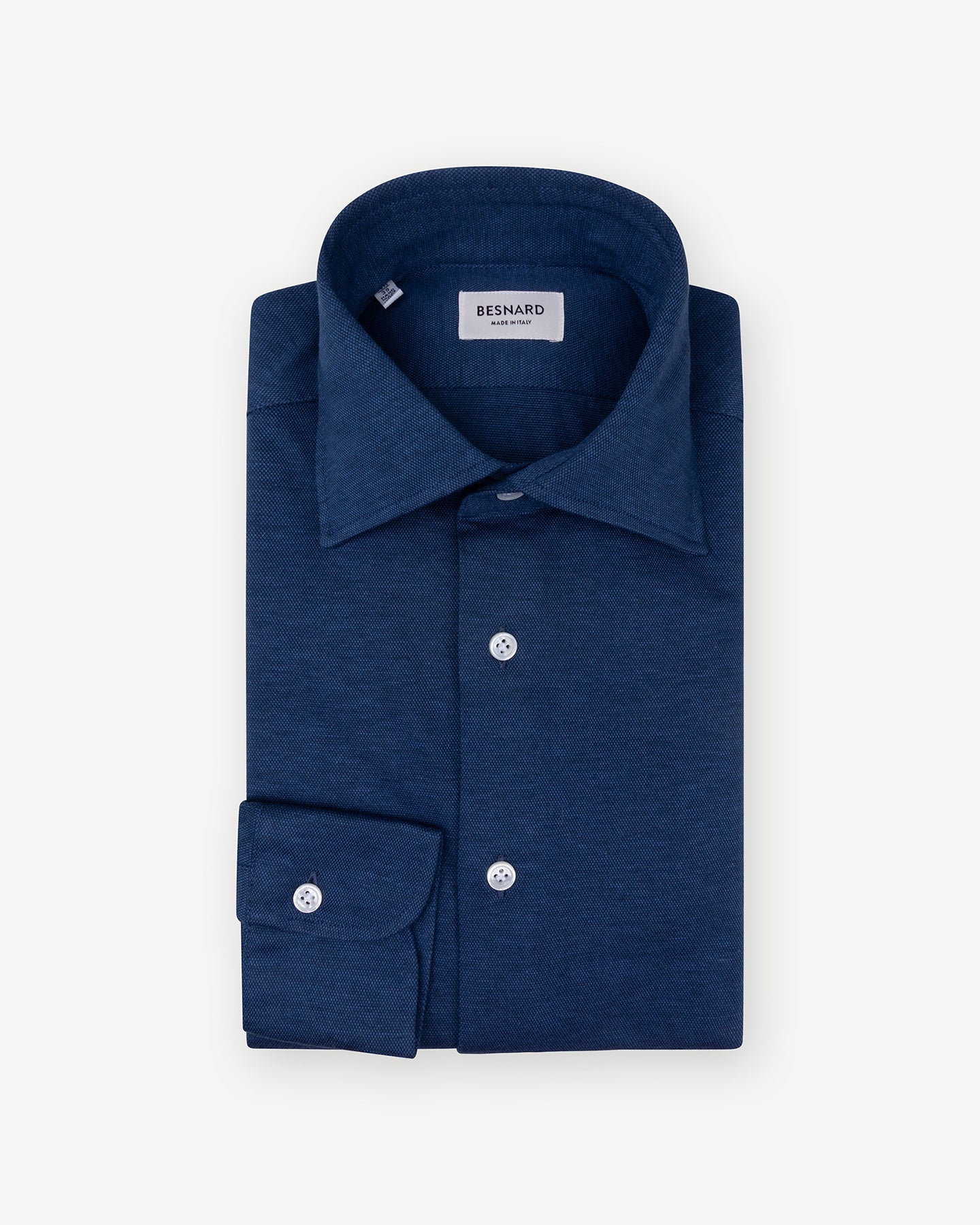 Dark blue jersey piquet shirt