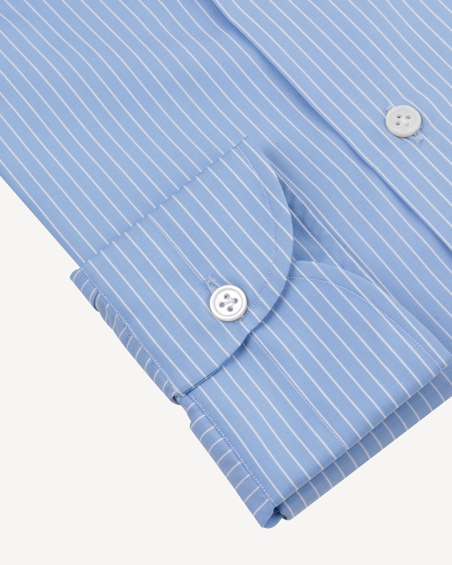 Light Blue Reverse Stripe Poplin Spread Collar Shirt
