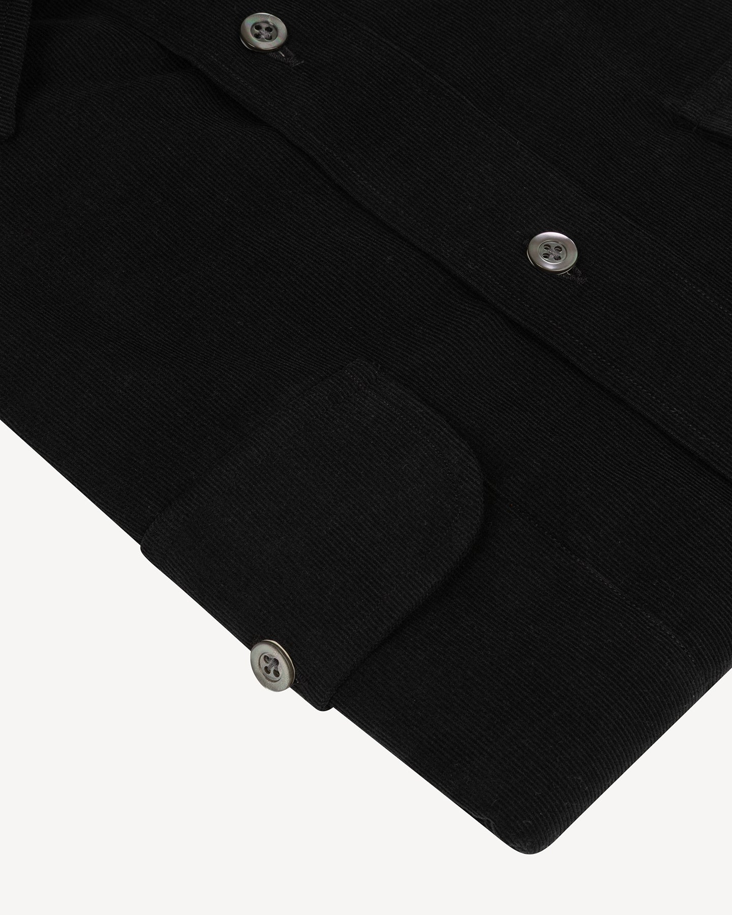 Black Corduroy Two Pocket Shirt