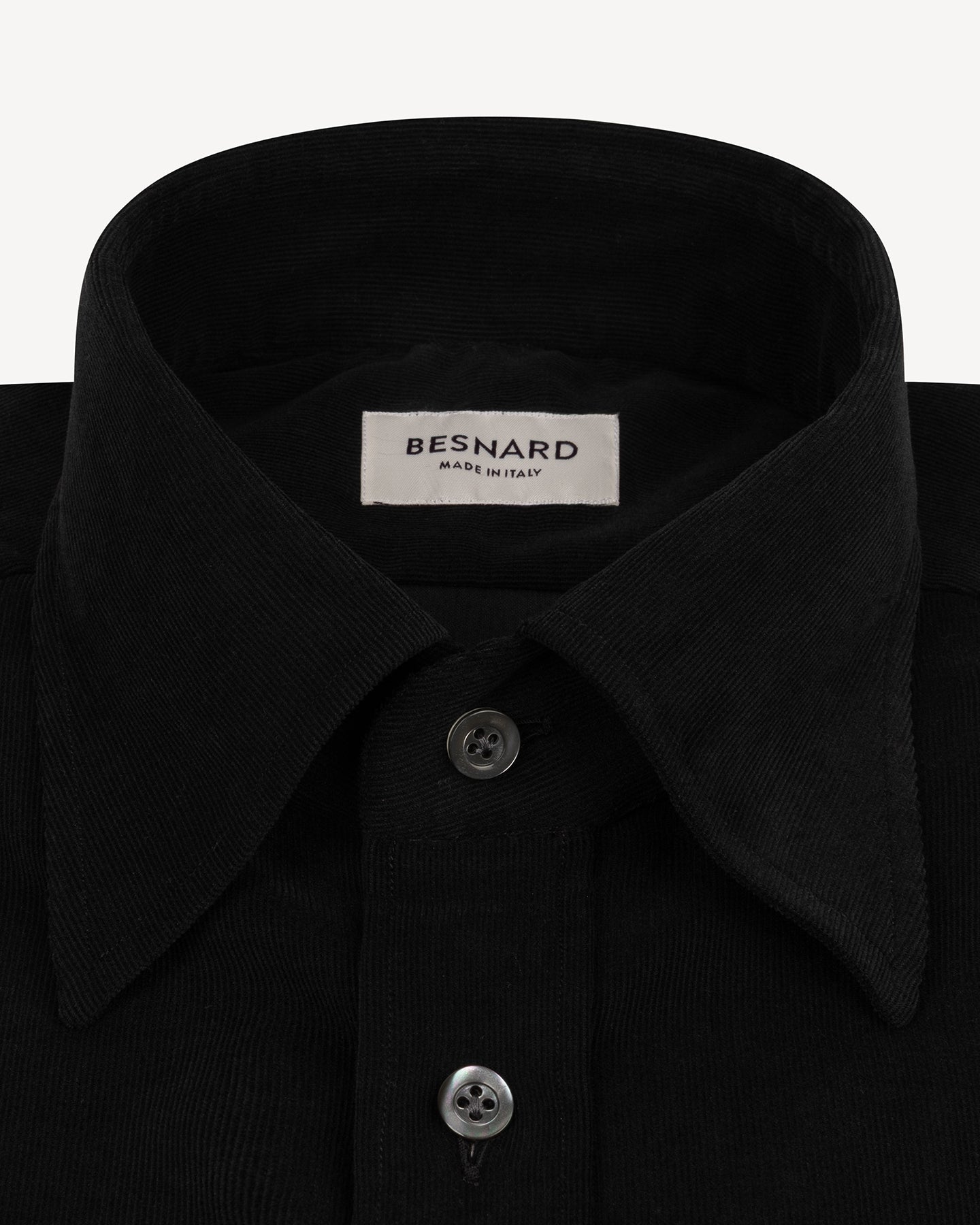 Black Corduroy Two Pocket Shirt