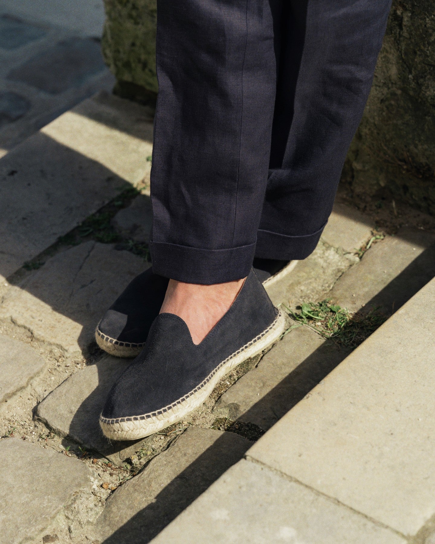 Navy Suede Espadrilles