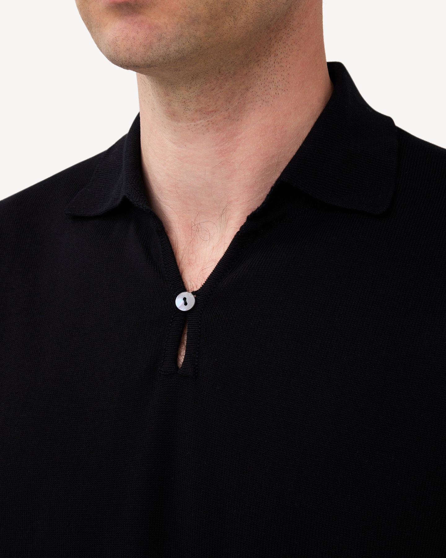 Black Cotton Skipper Polo