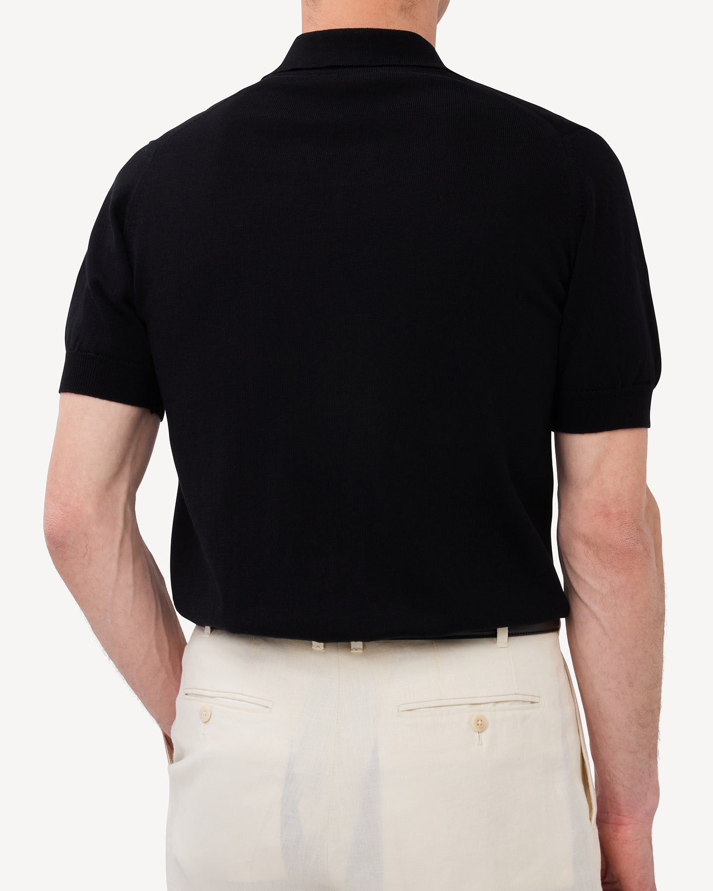 Black Cotton Skipper Polo