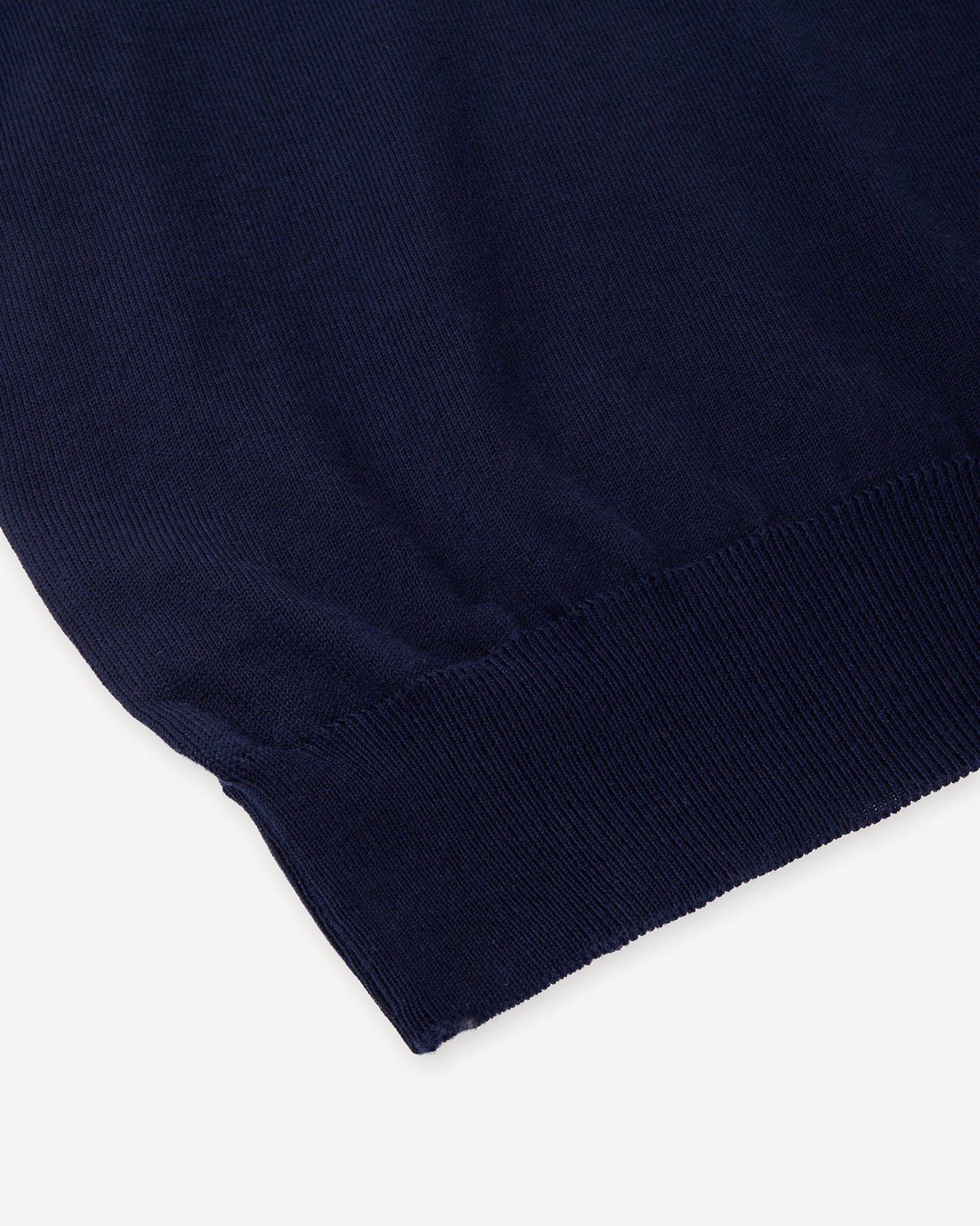 Navy Skipper polo with ribbed hems
