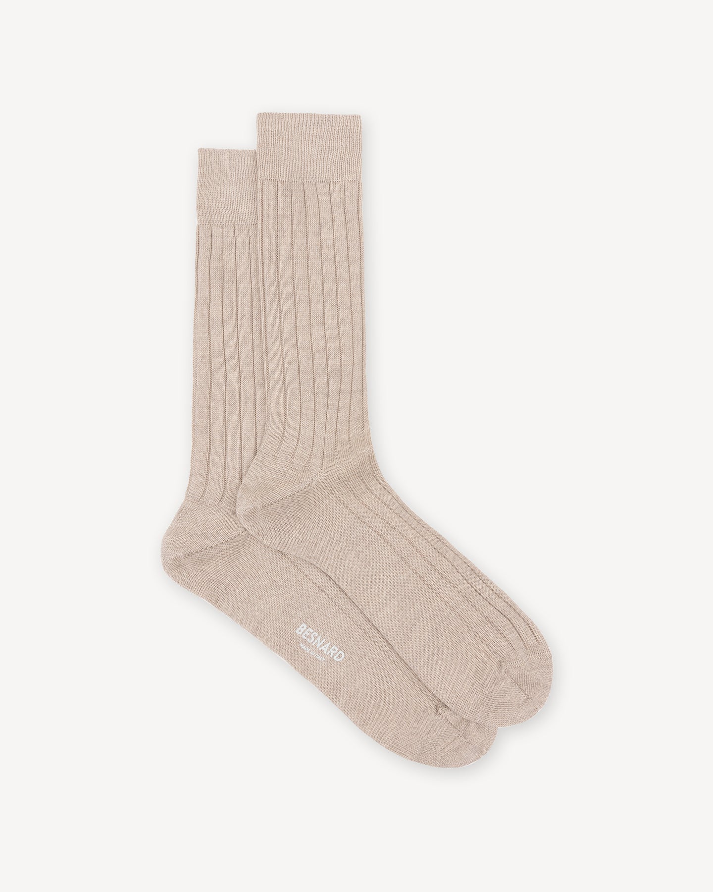 Light brown wide rib socks