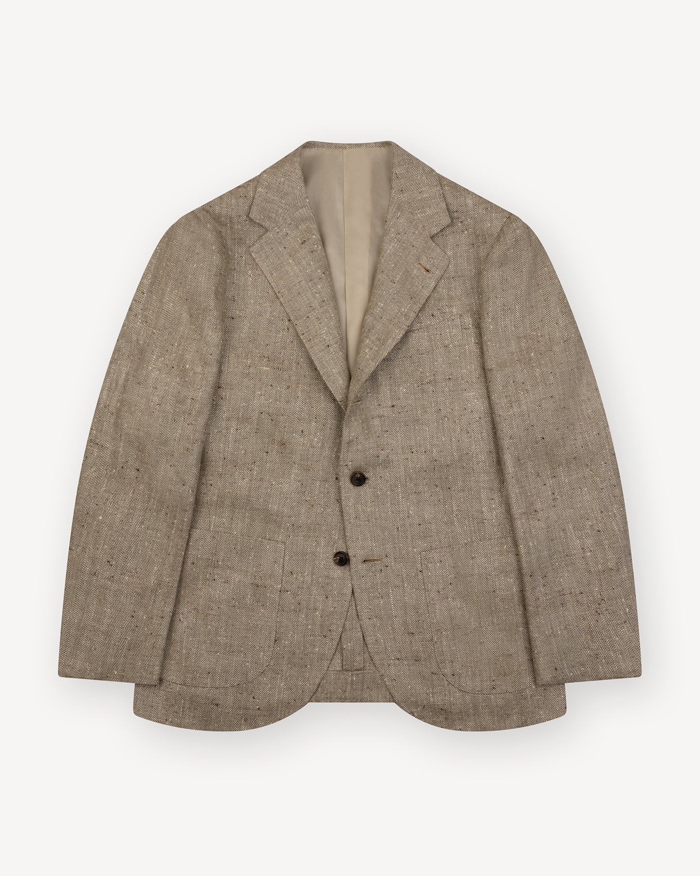 Sport Coat Beige Herringbone Silk Linen
