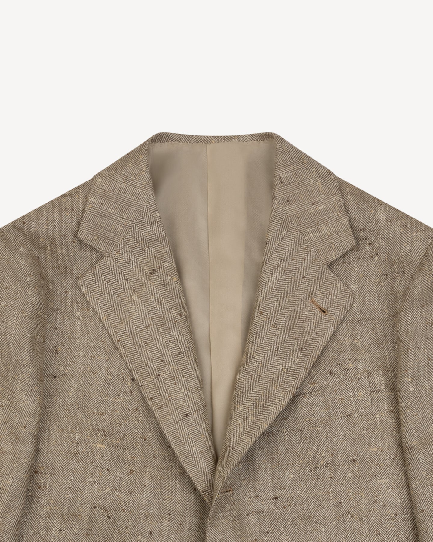Sport Coat Beige Herringbone Silk Linen