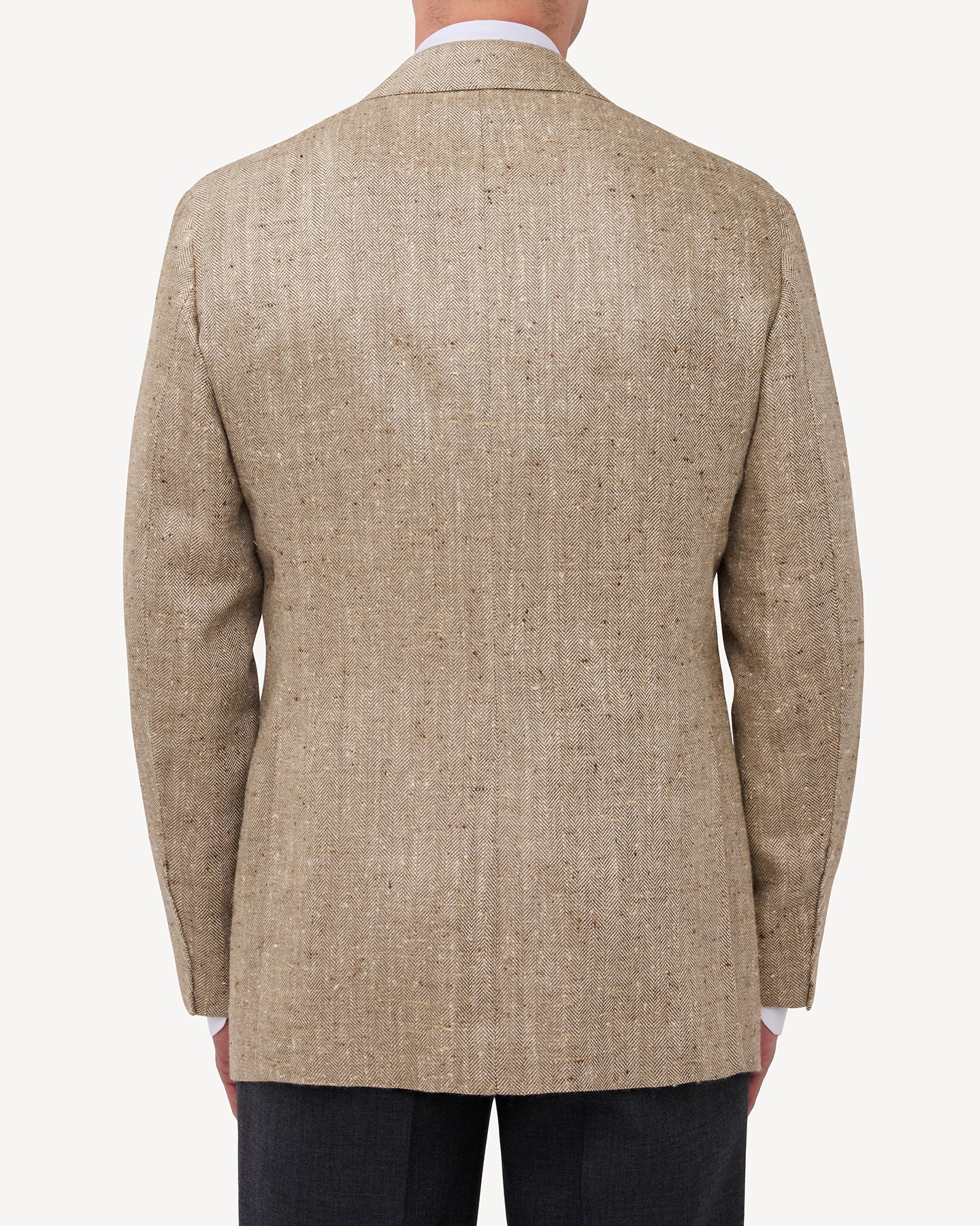 Sport Coat Beige Herringbone Silk Linen