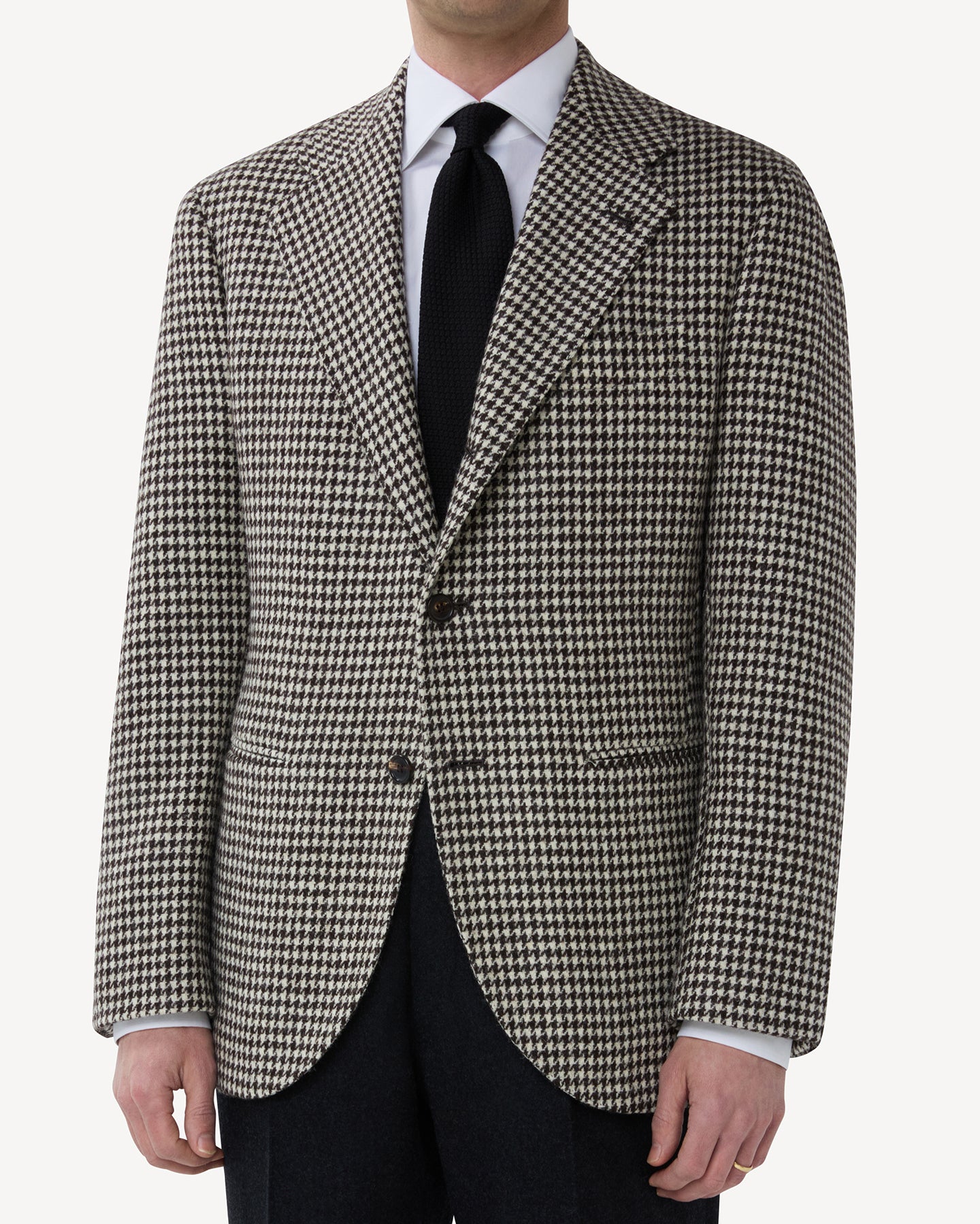 Black / White Houndstooth Wool Sport Coat