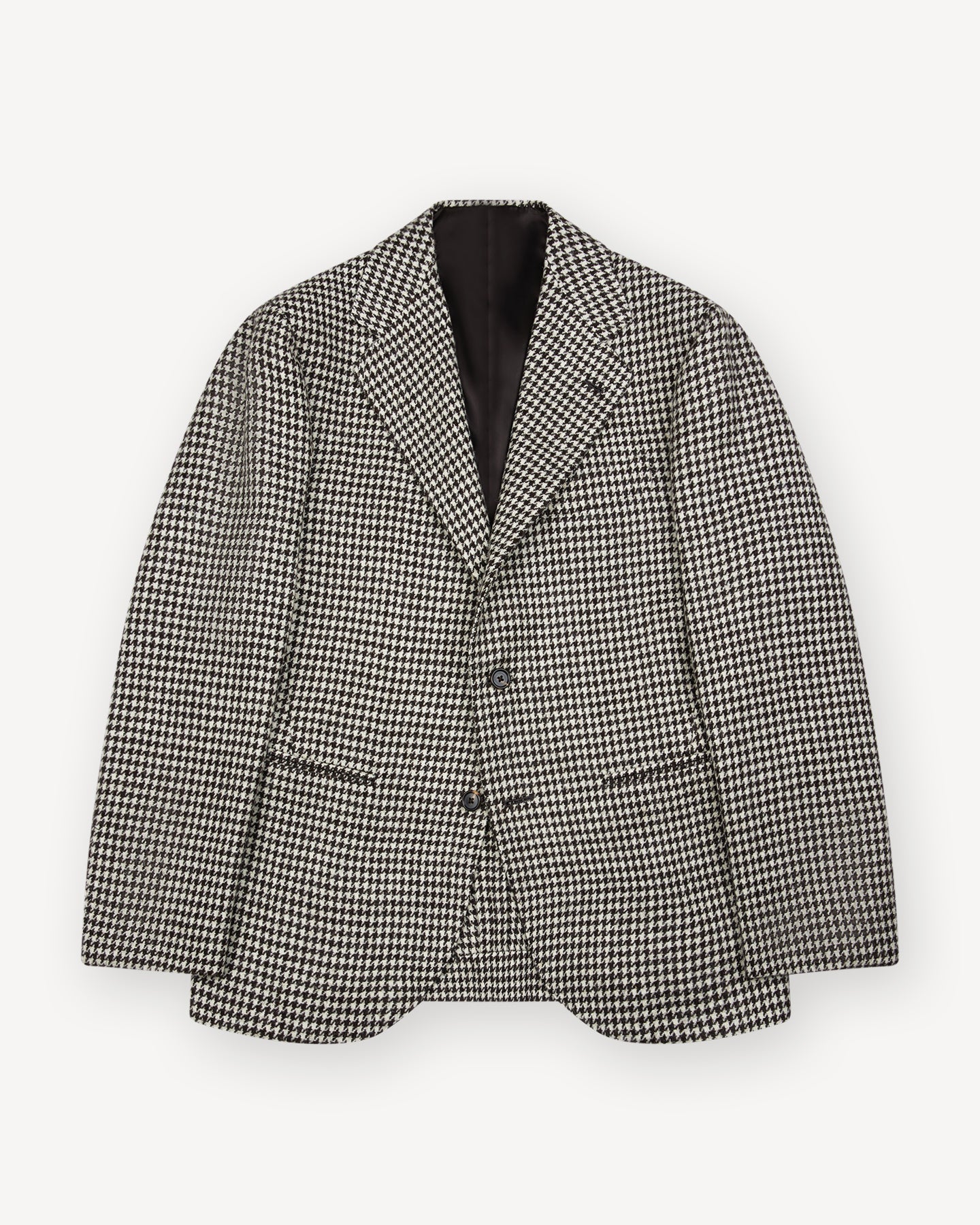 Black / White Houndstooth Undyed Wool Sport Coat