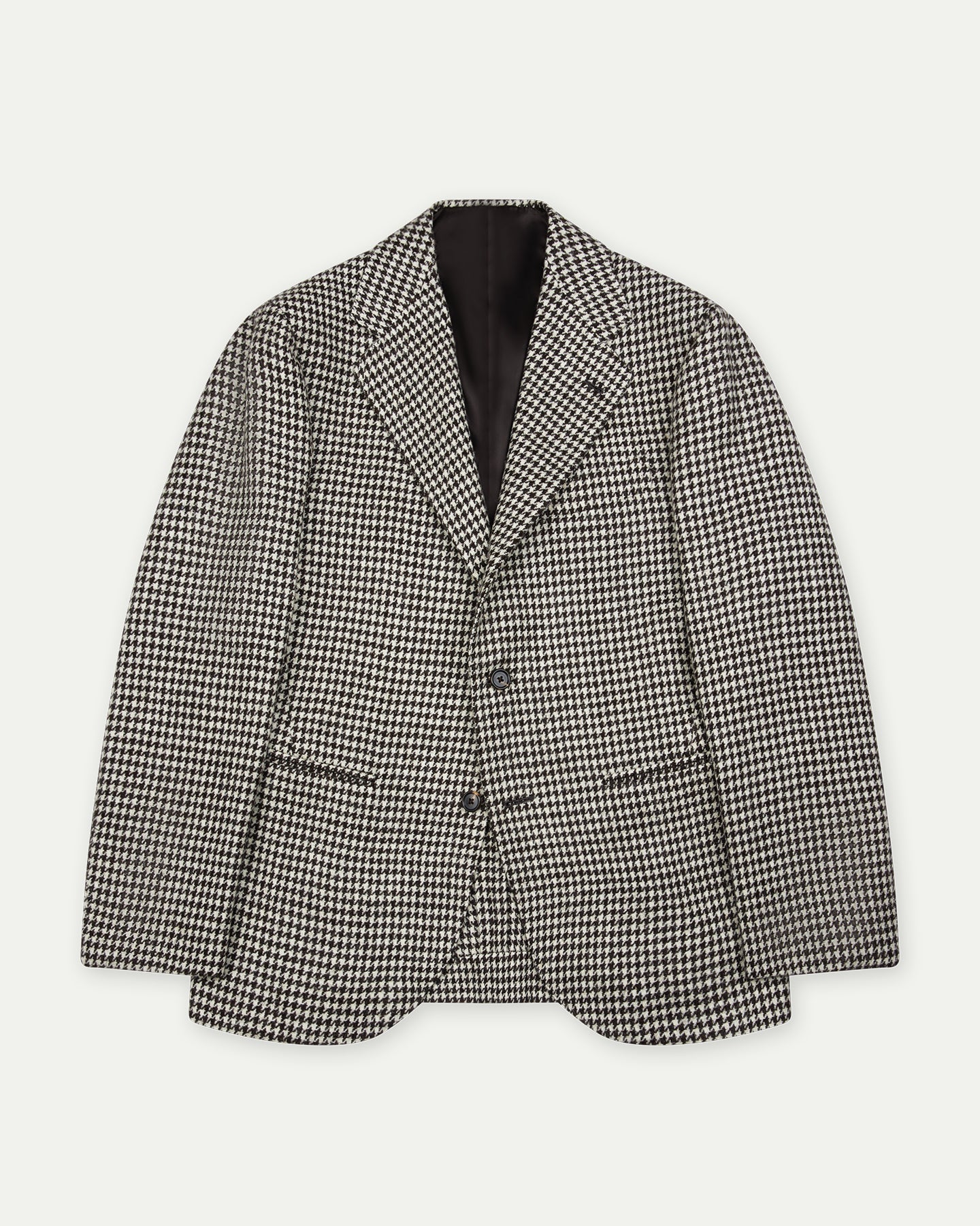 Made-To-Order Black / White Houndstooth Wool Sport Coat