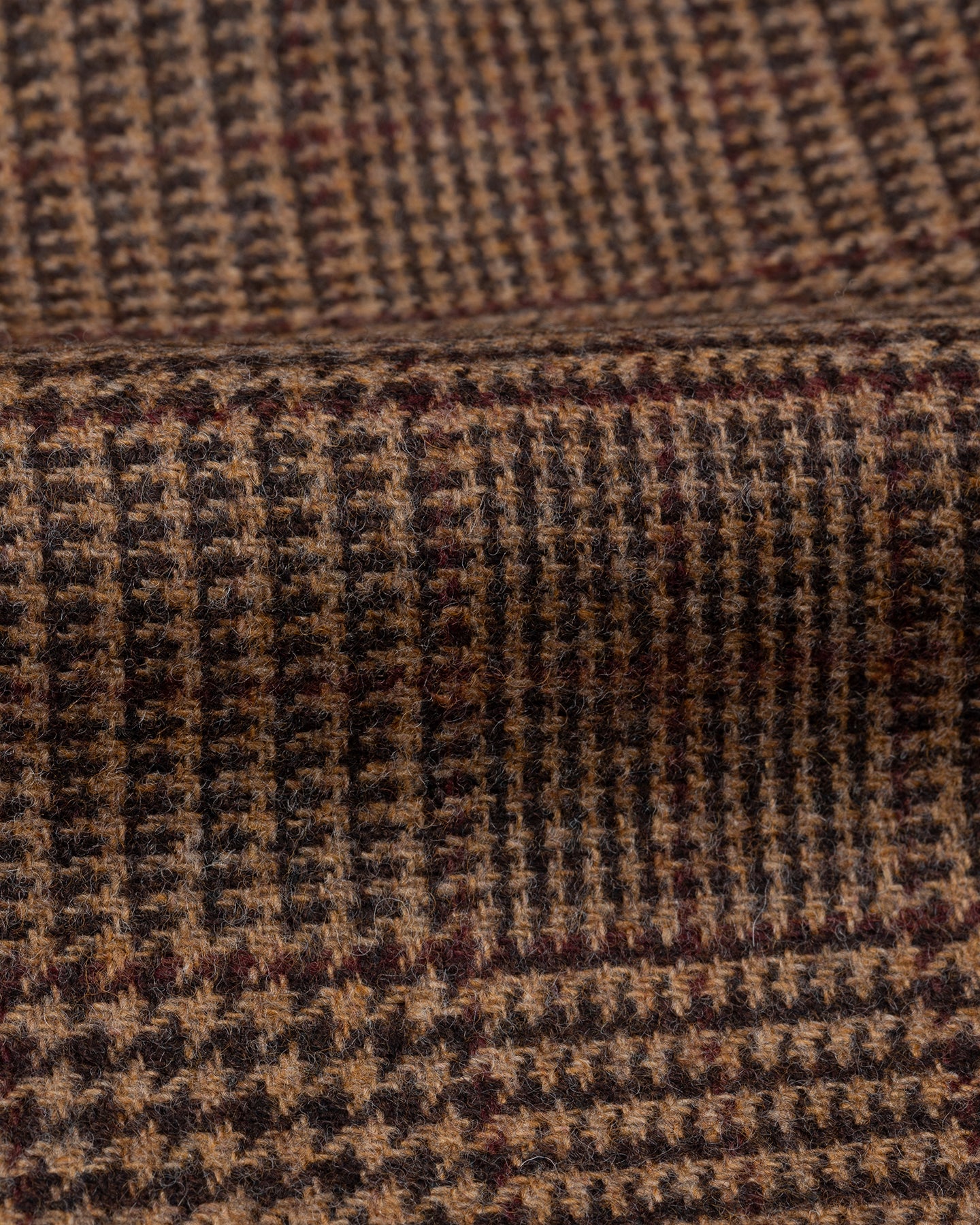 Brown Prince of Wales Merino Wool Fabric