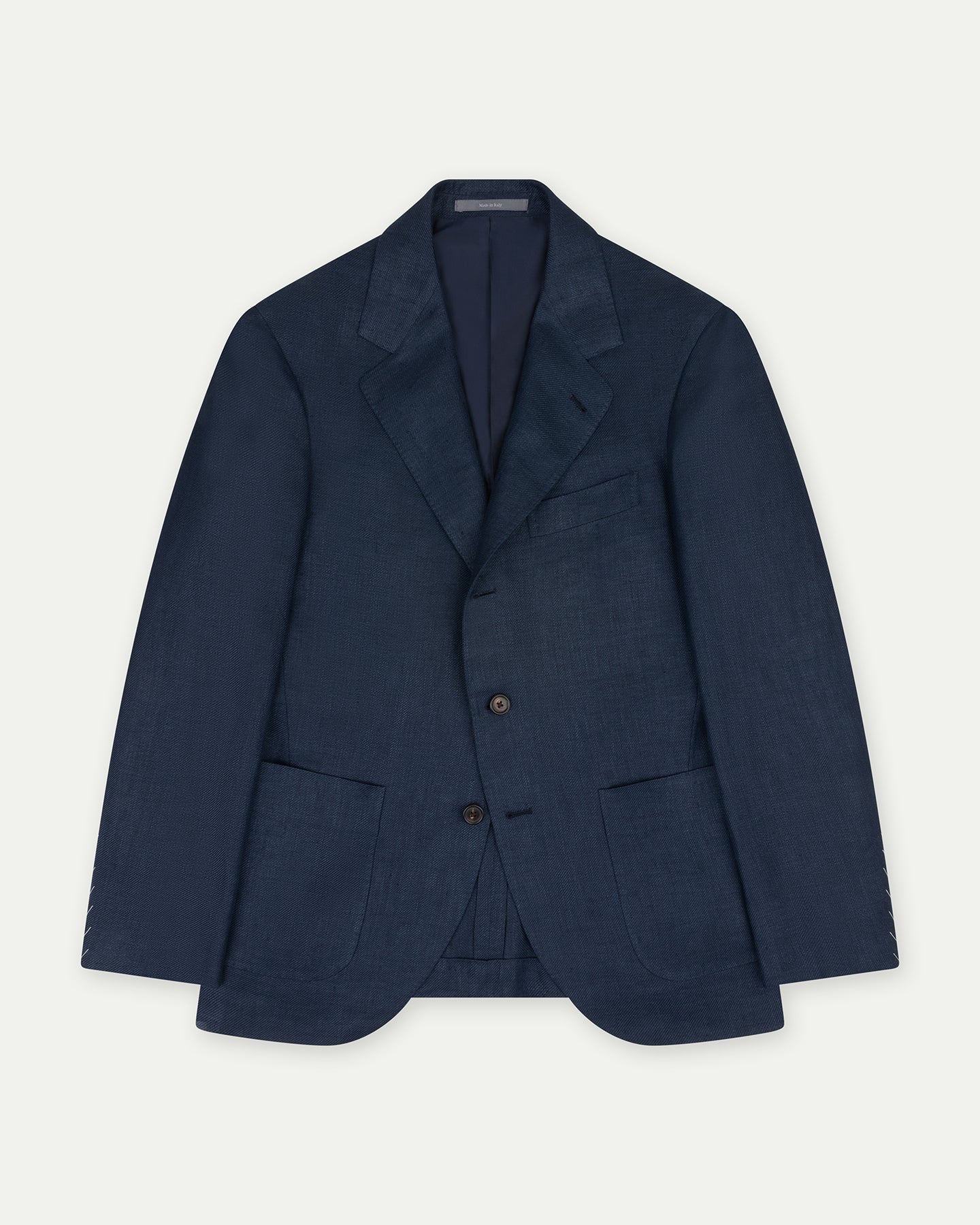 Dark Blue Linen Wool Silk Sport Coat
