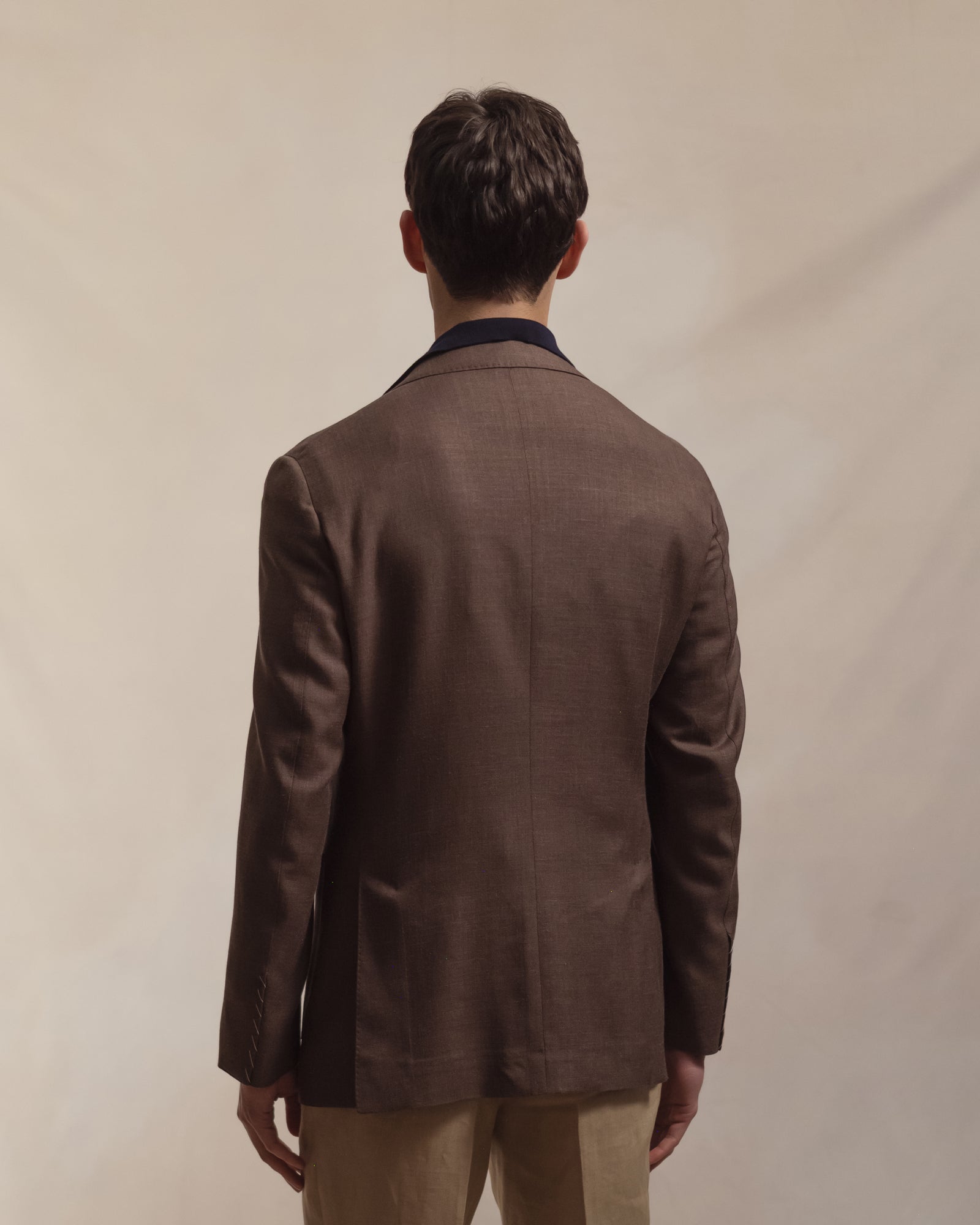 Dark Brown Wool Silk Linen Sport Coat