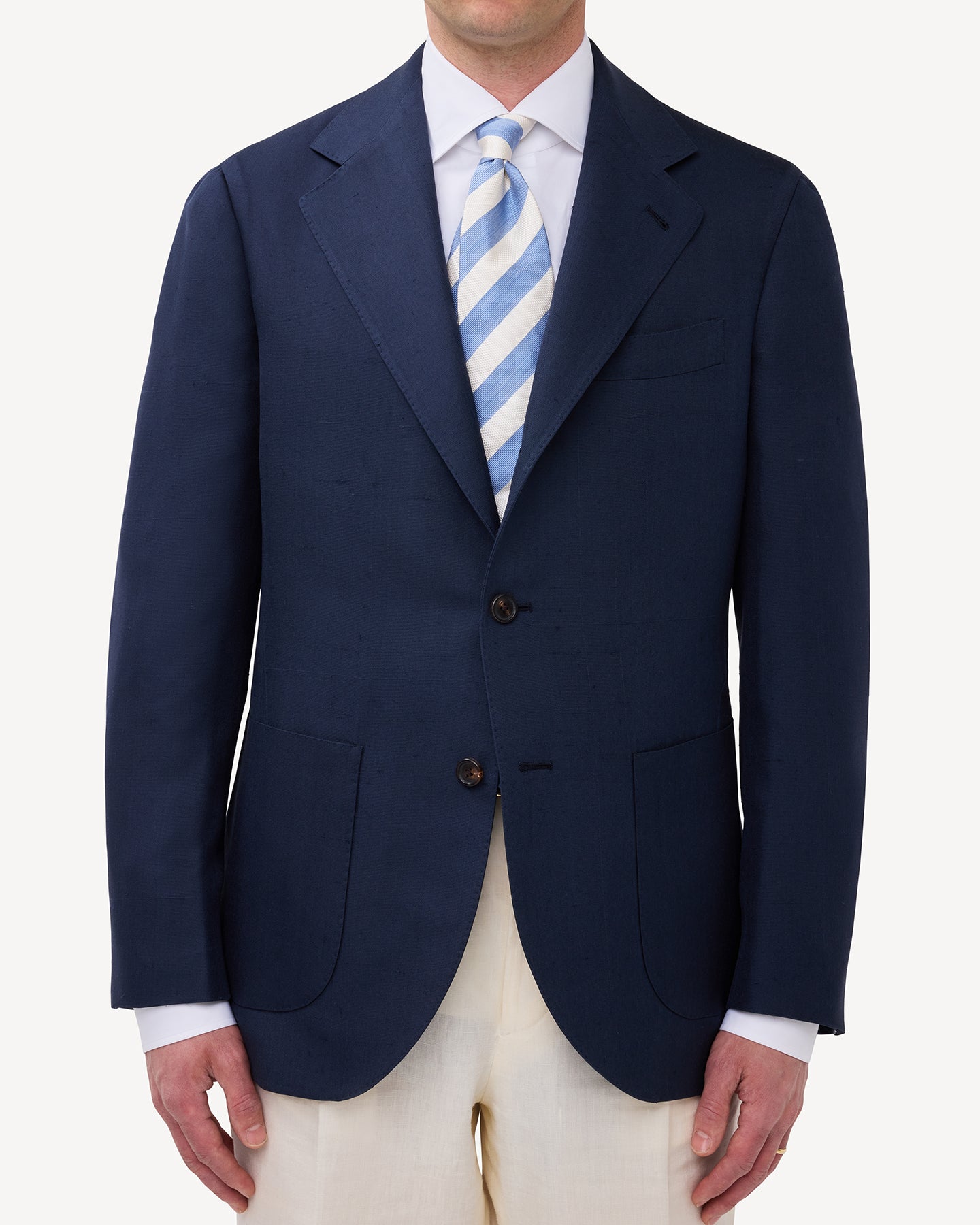 Navy Dupioni Silk Sport Coat