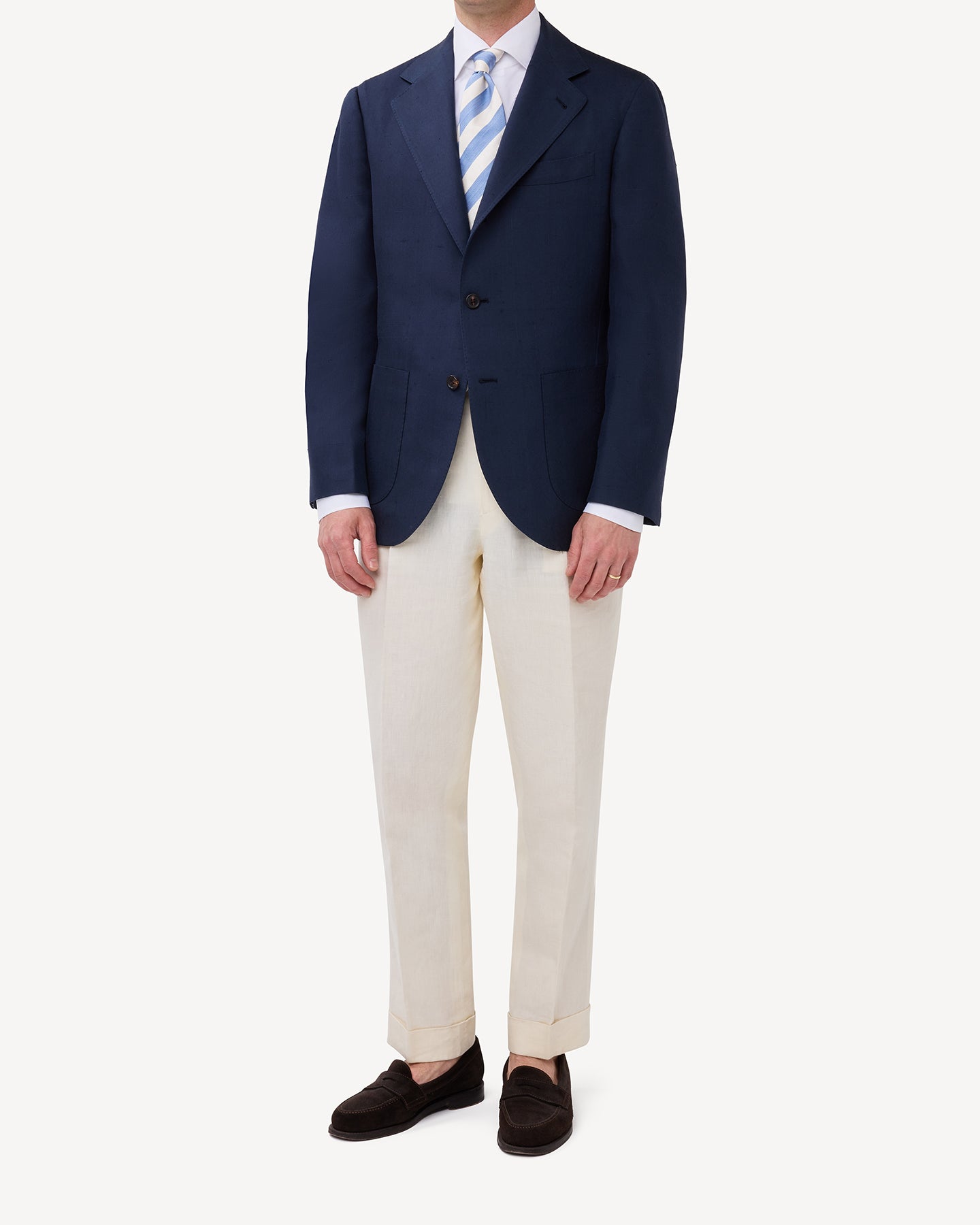 Navy Dupioni Silk Sport Coat