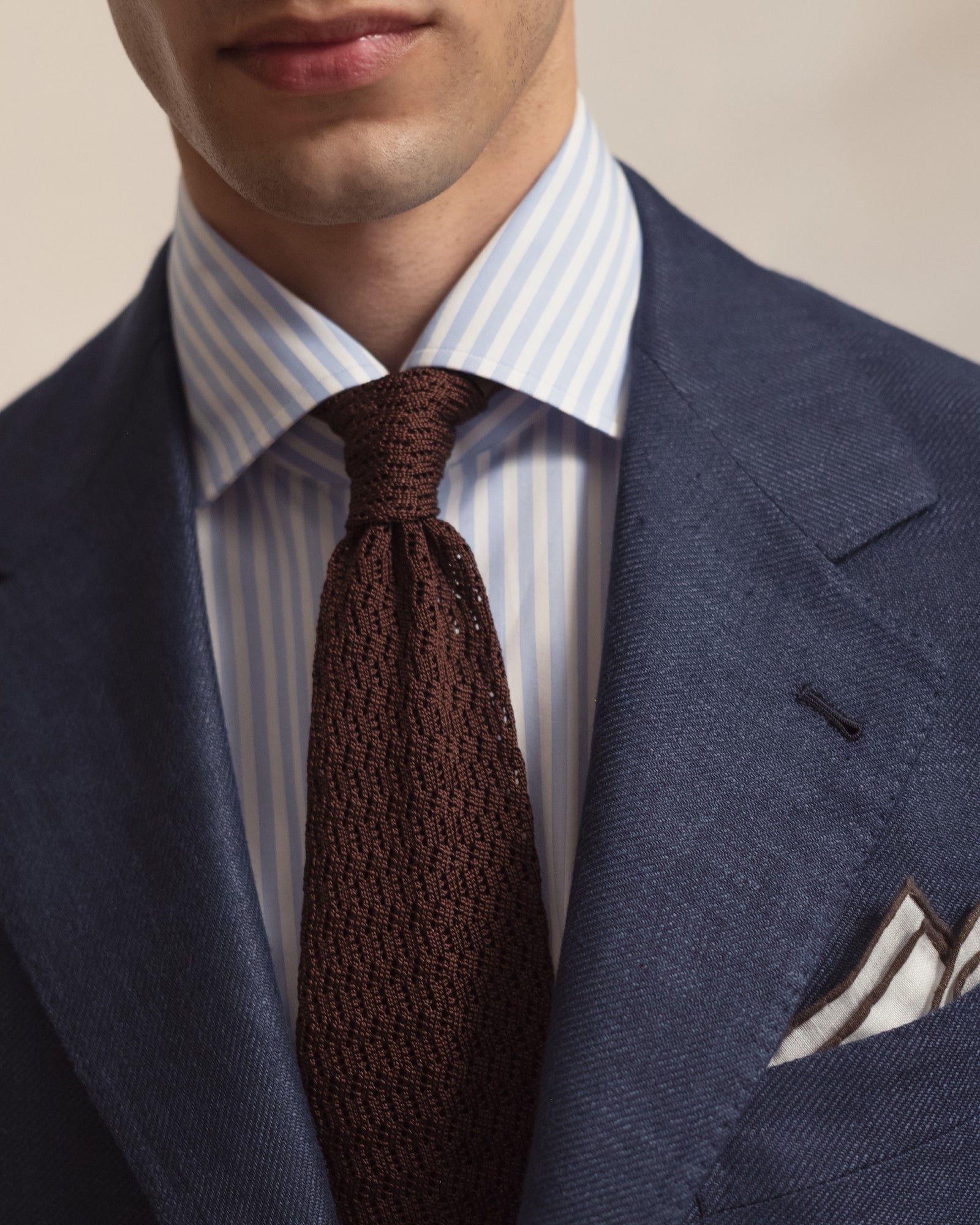 Dark Blue Linen Wool Silk Sport Coat