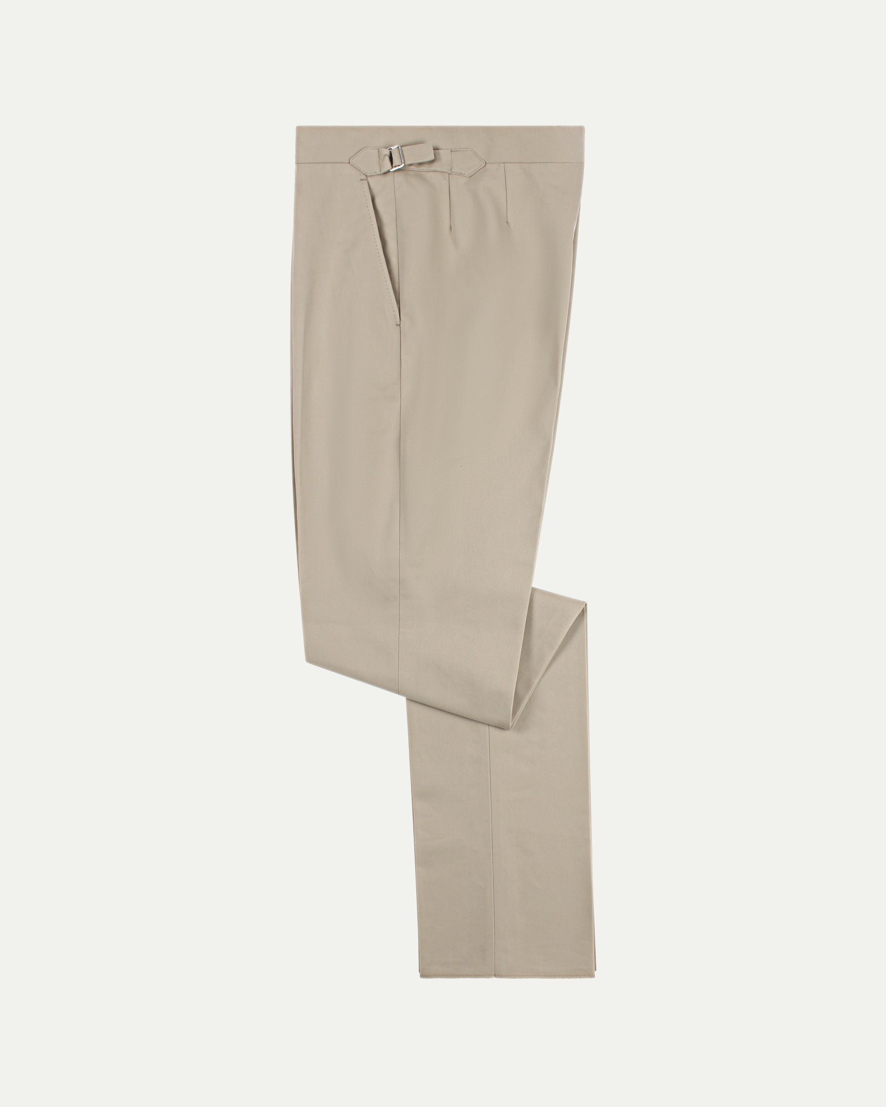 Made-To-Order Trousers in Stone Cotton Drill