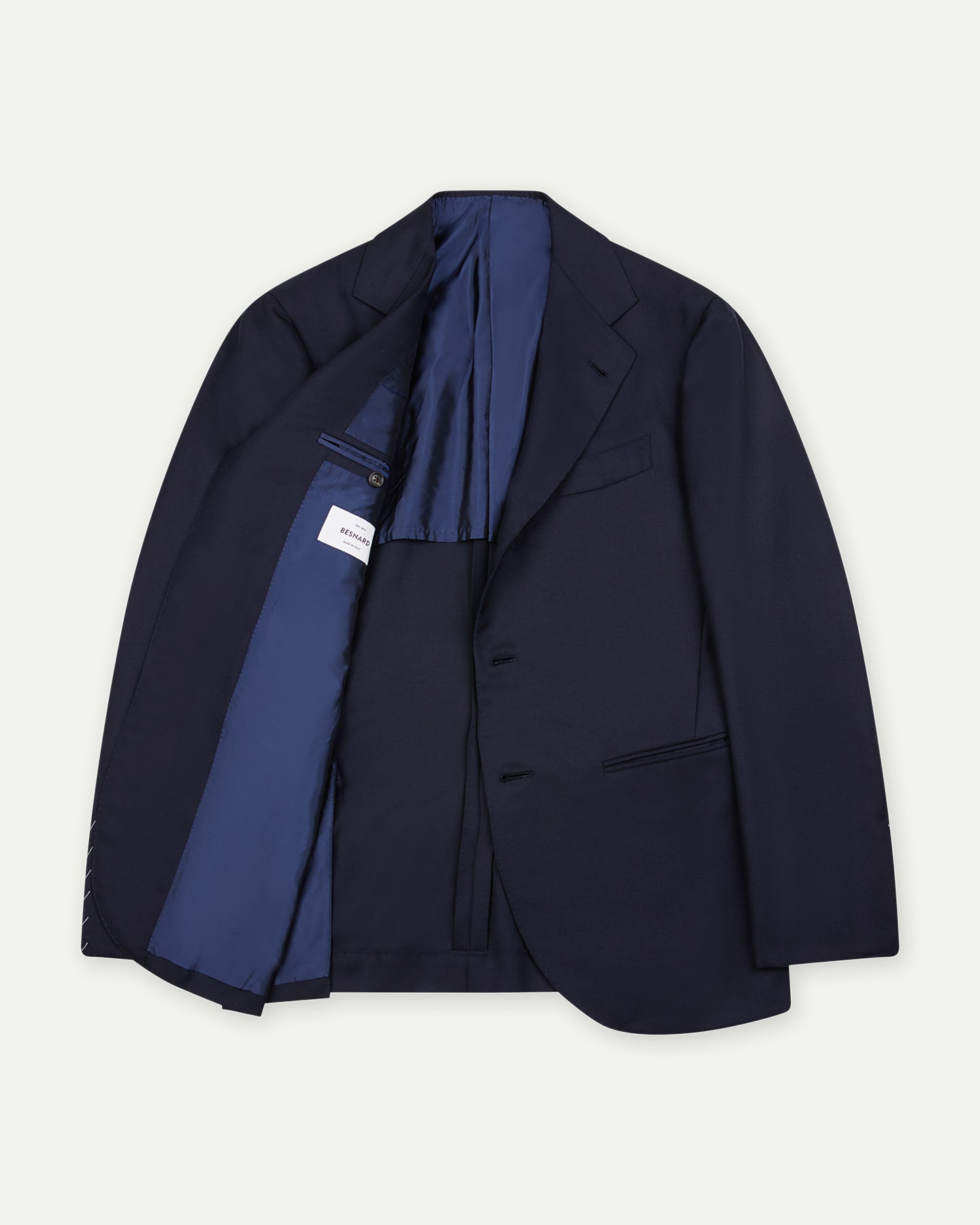 Made-To-Order Navy Hopsack Suit Jacket