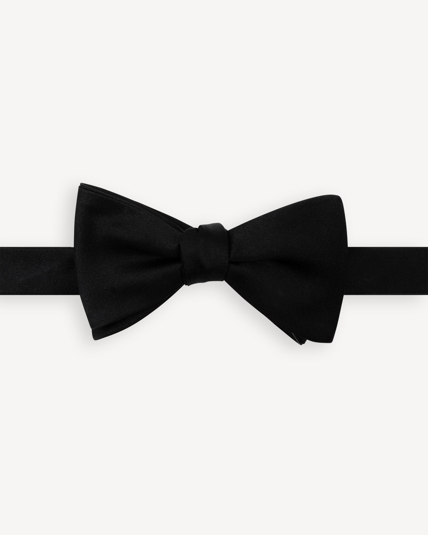 Black Satin Silk Butterfly Bow Tie