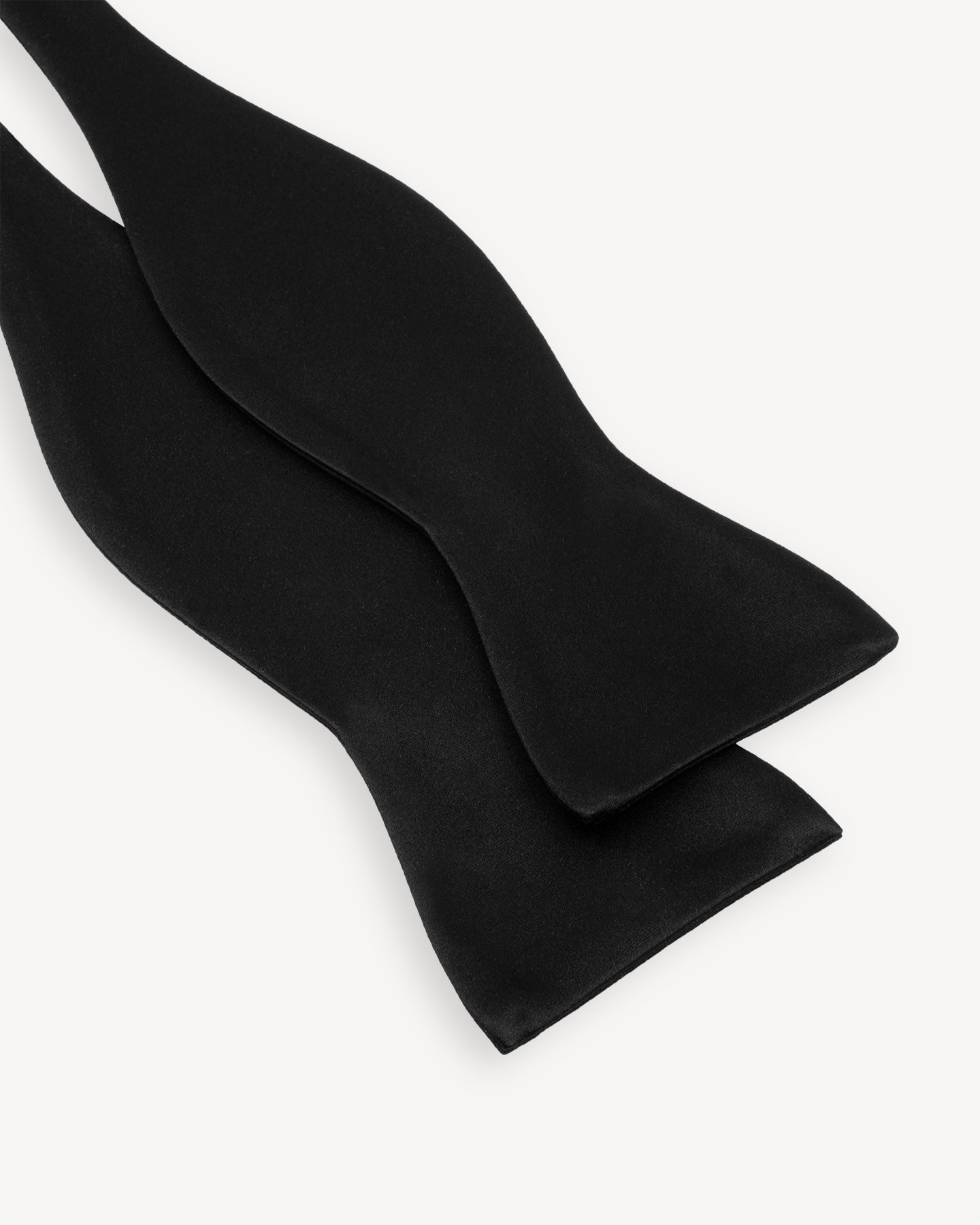 Black Satin Silk Butterfly Bow Tie