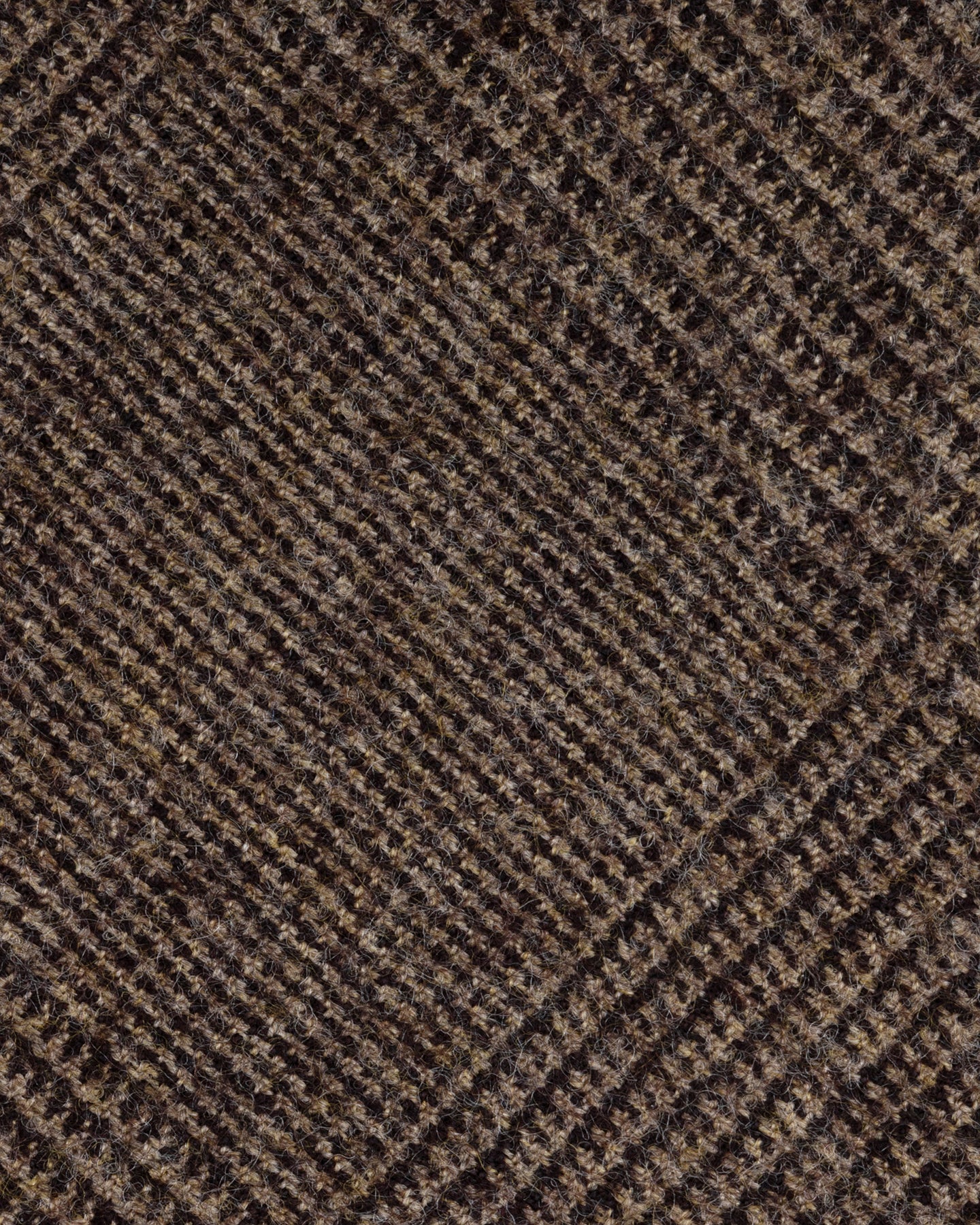 Brown Worsted Flannel Prince of Wales Fabric by Fox Brothers