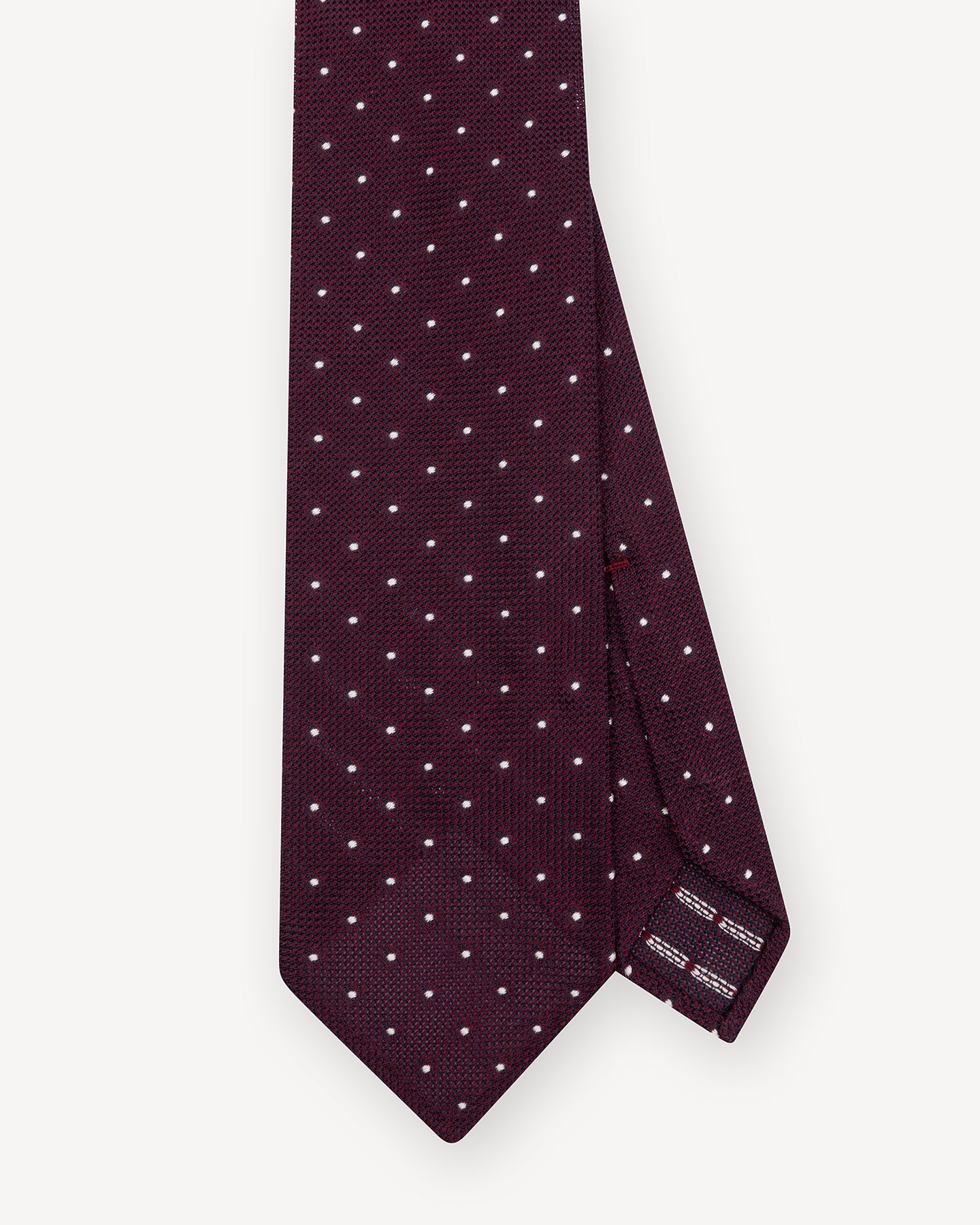 Burgundy White Small Polka Dot Grenadine Tie