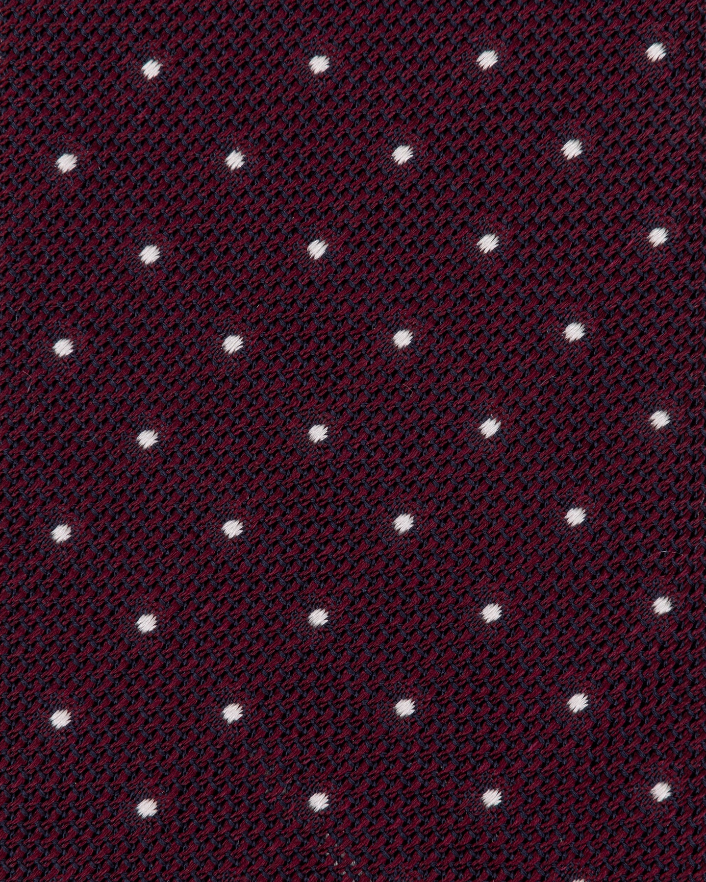 Burgundy White Small Polka Dot Grenadine Silk