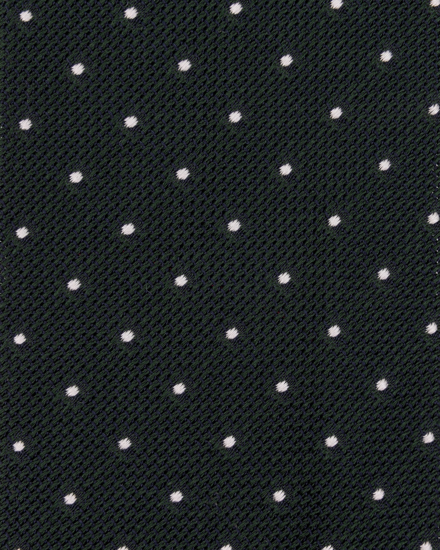 Dark Green White Small Polka Dot Grenadine Silk