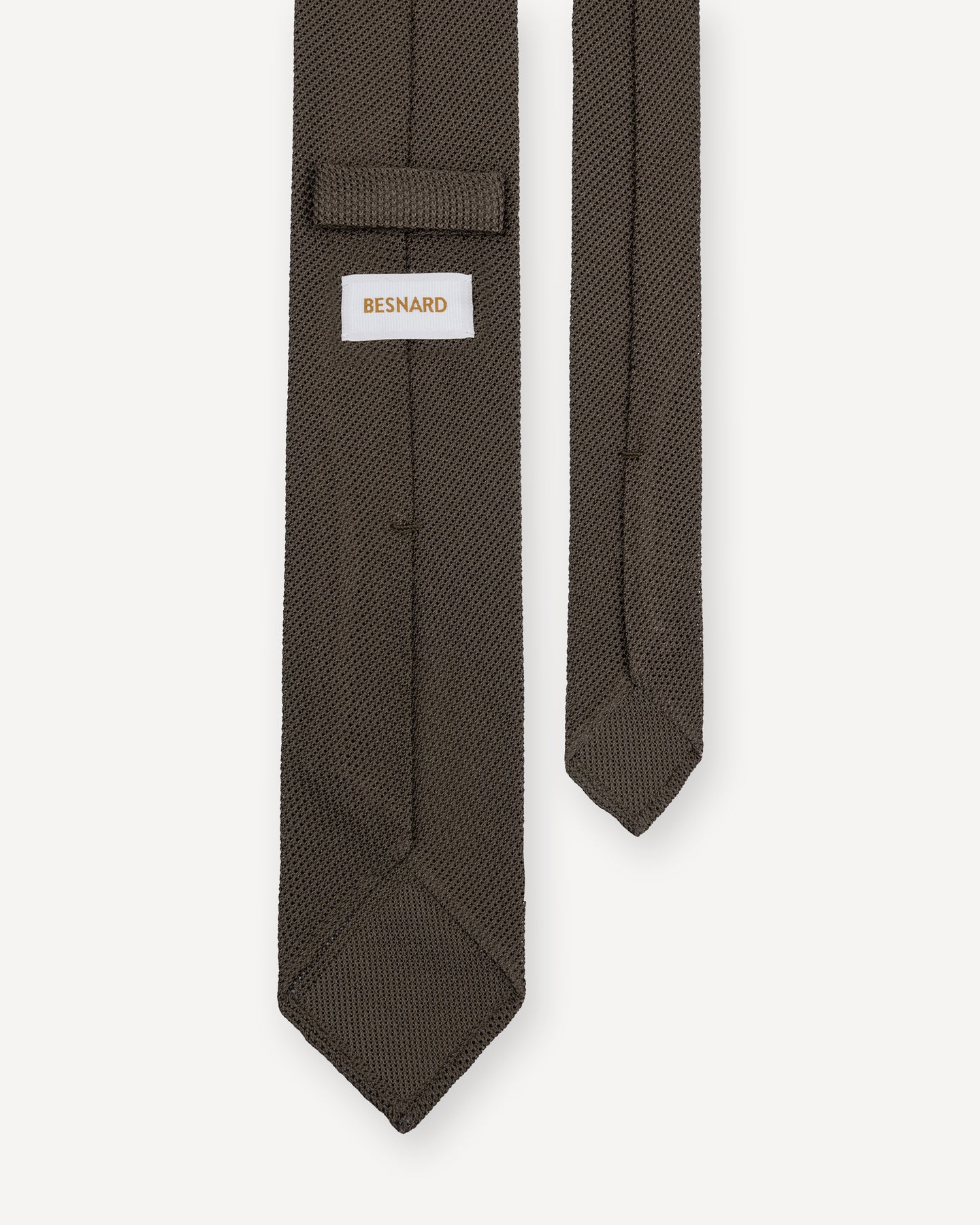 Olive green Garza Fina grenadine tie with hand rolled blades