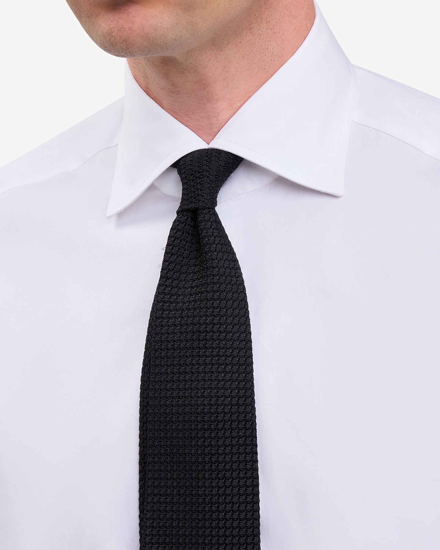 Black Garza Grossa Grenadine Tie