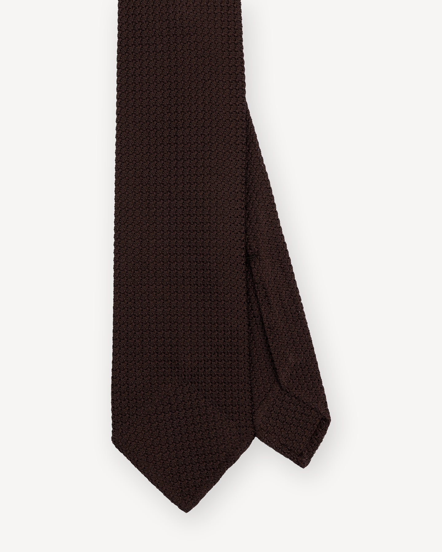 Top view of brown Garza Grossa grenadine tie
