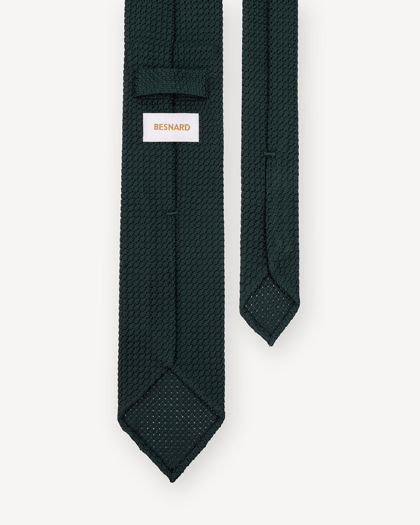 Dark green Garza Grossa grenadine tie with hand rolled blades