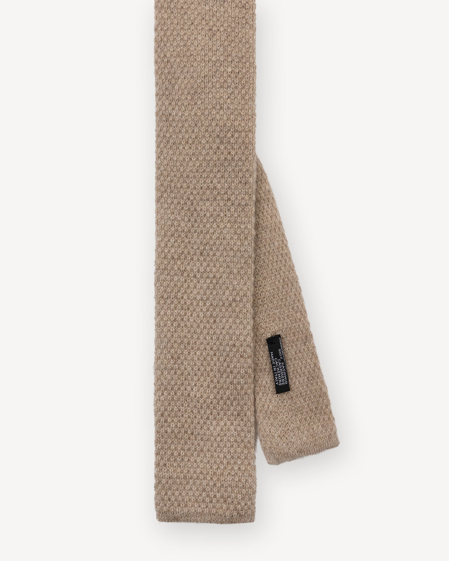 Beige Knitted Cashmere Tie