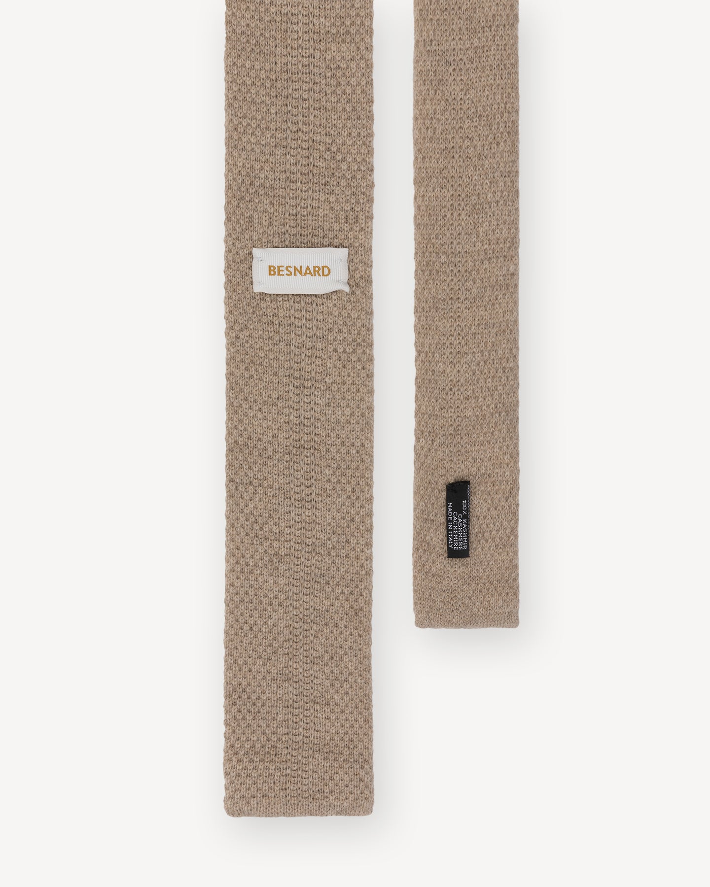 Beige Knitted Cashmere Tie