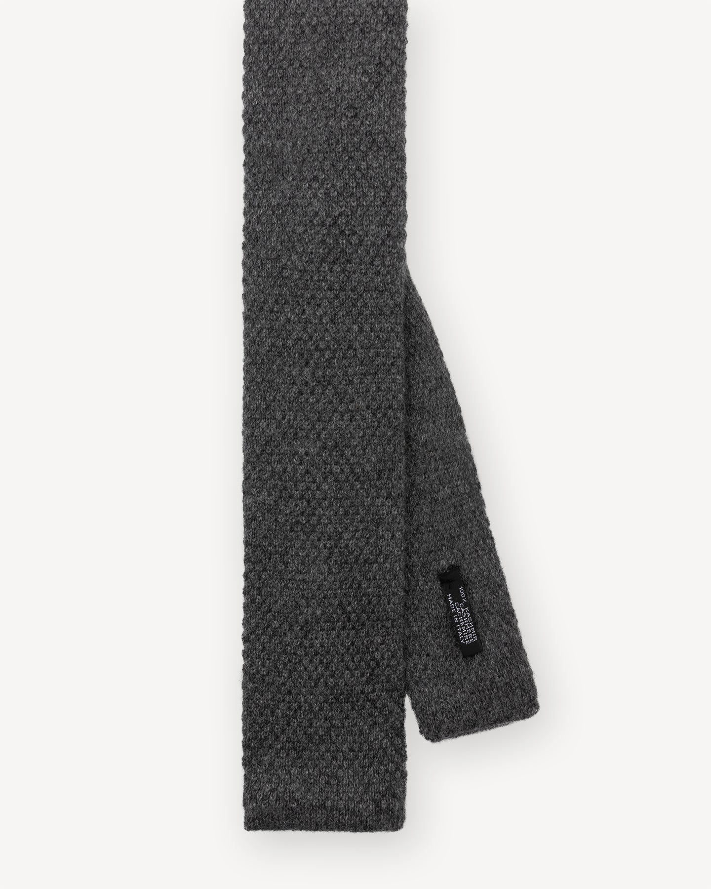 Dark Grey Knitted Cashmere Tie