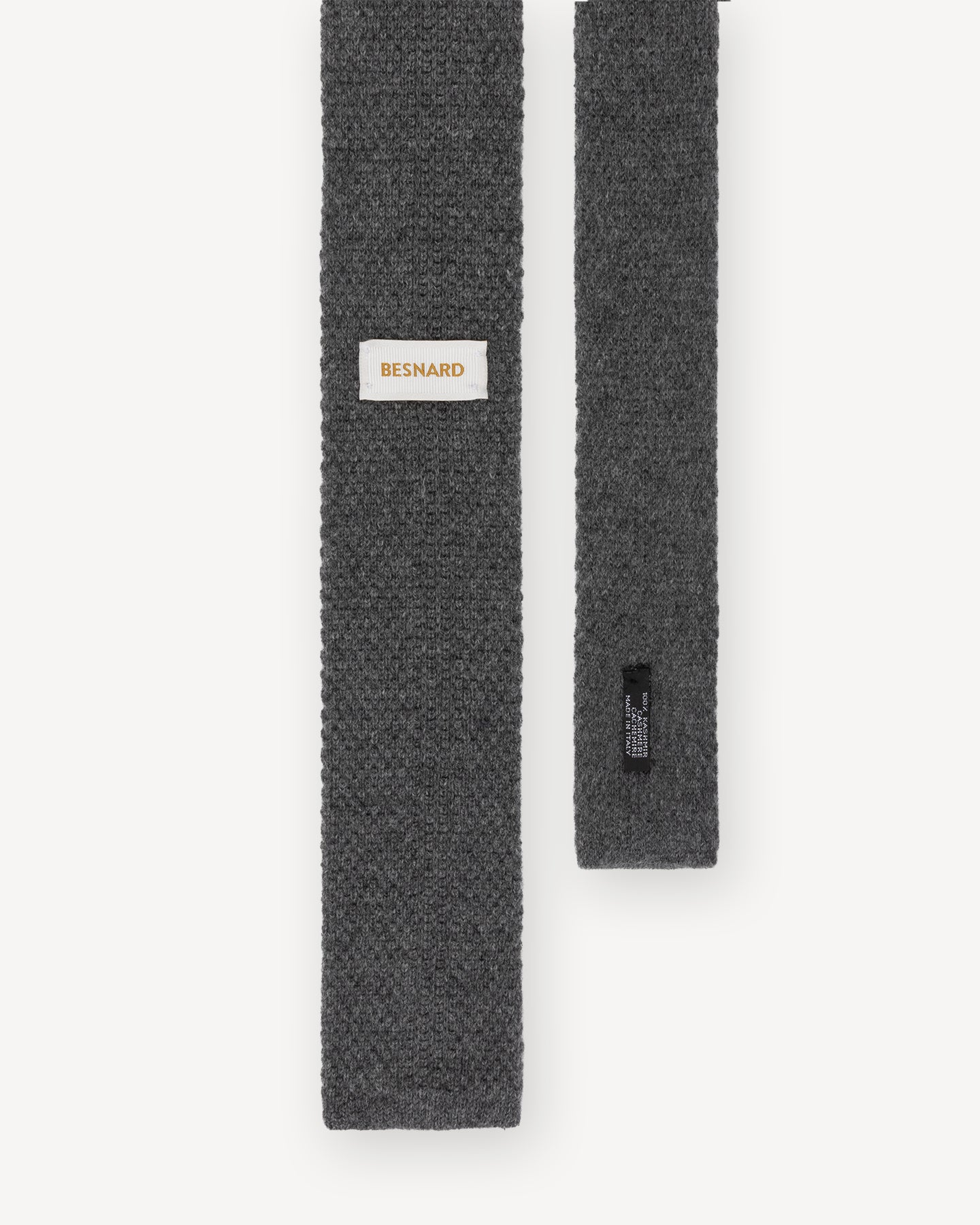 Dark Grey Knitted Cashmere Tie