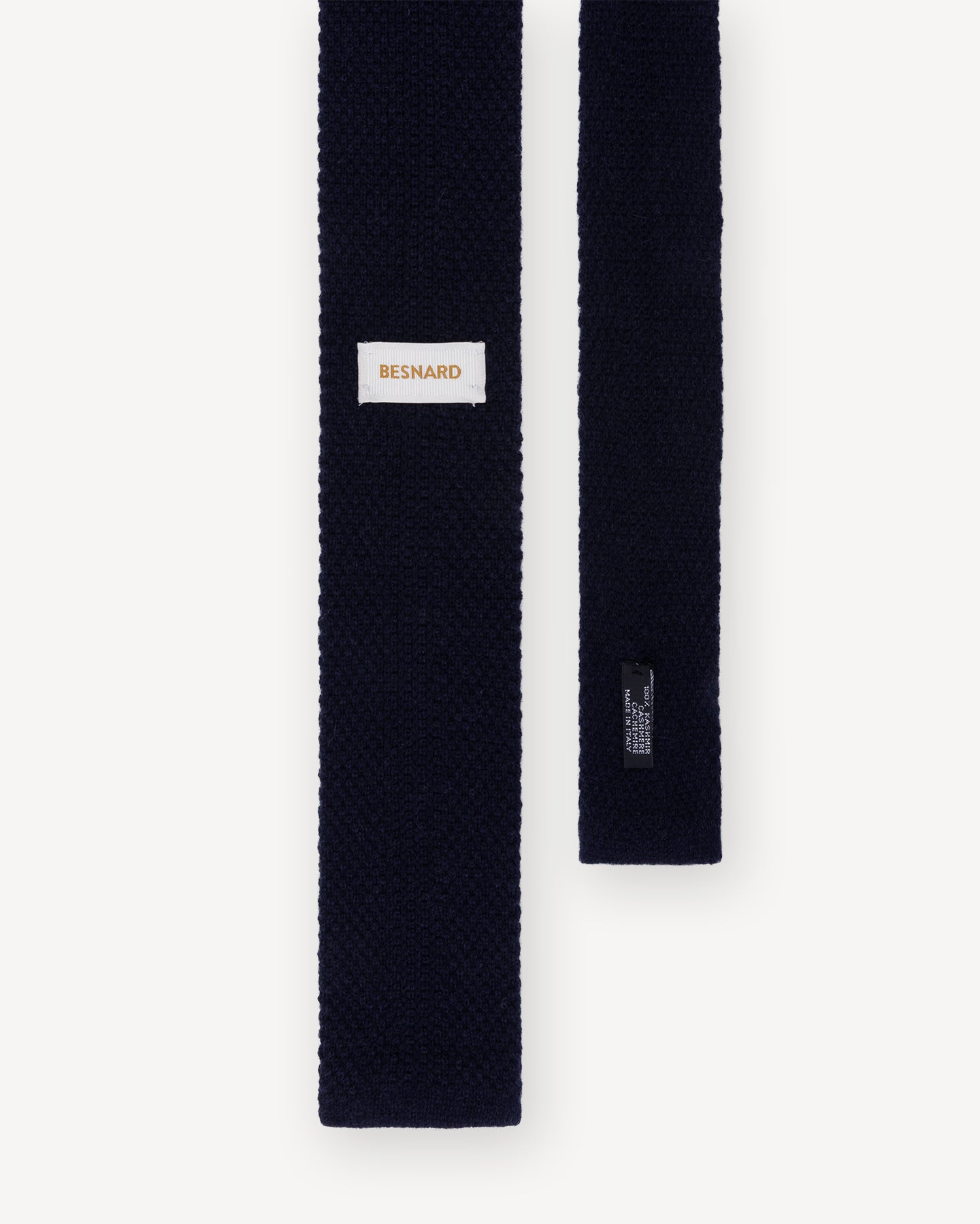 Navy Knitted Cashmere Tie