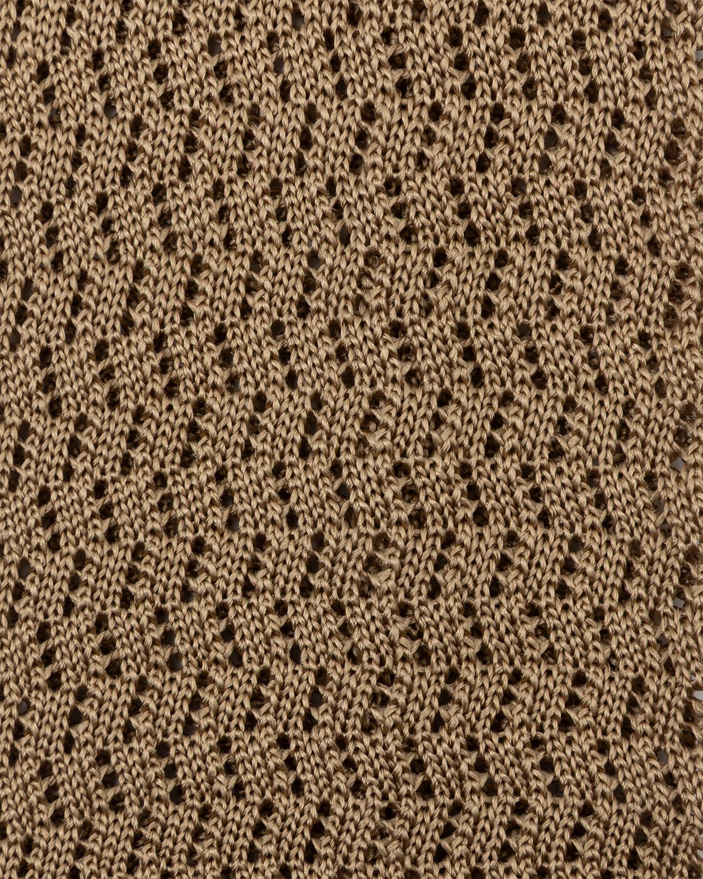 Taupe Zigzag Knitted Silk Tie