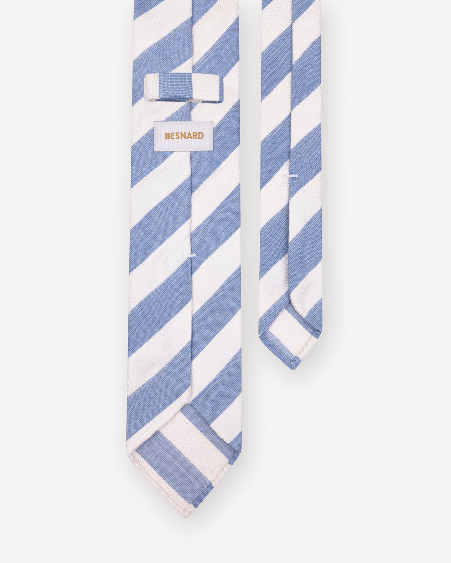 Light Blue and White Stripe Silk Tie